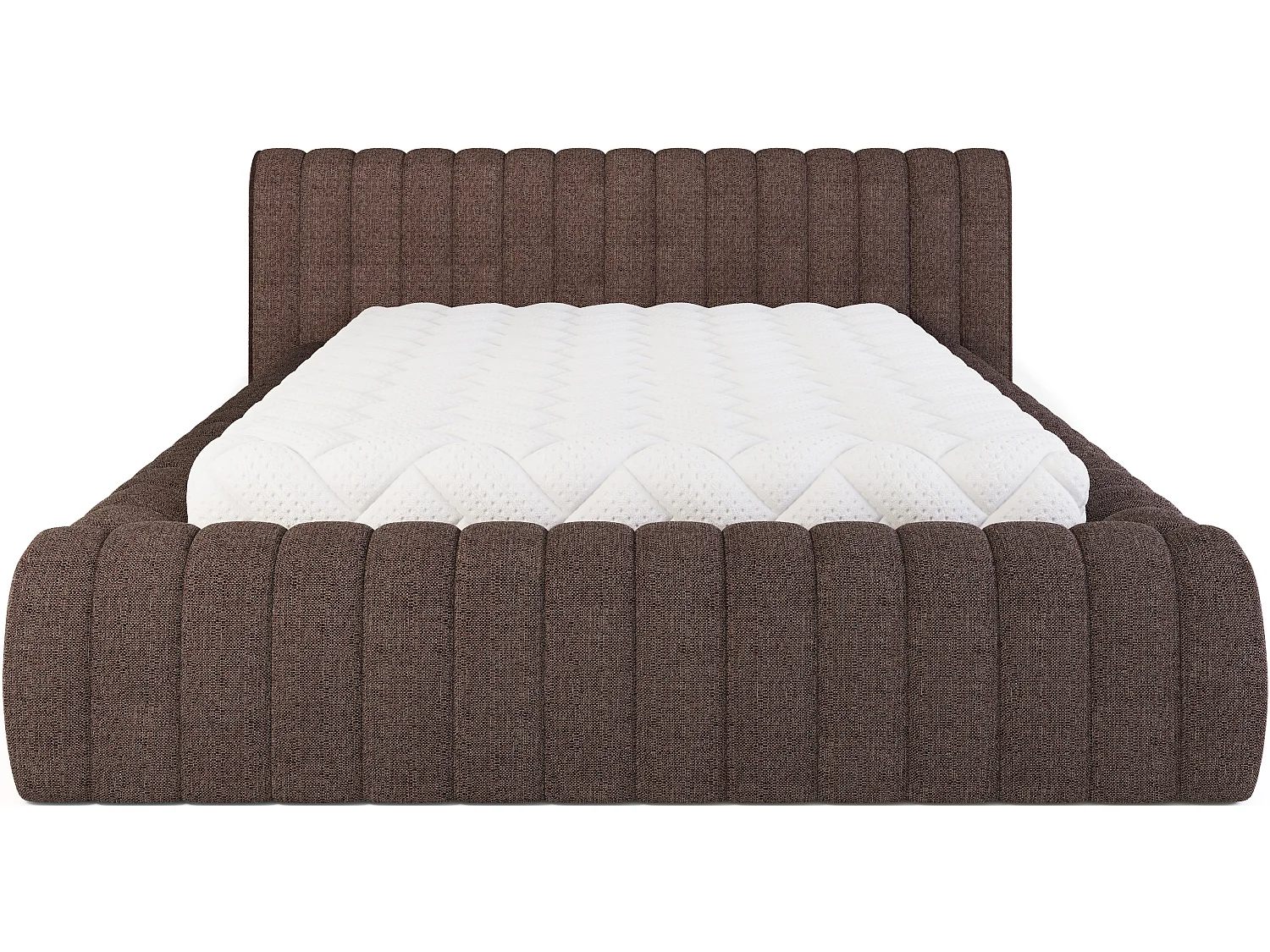 Lit coffre Madera prestige – Revêtement tissu tapissé-Couleur Marron-180x200