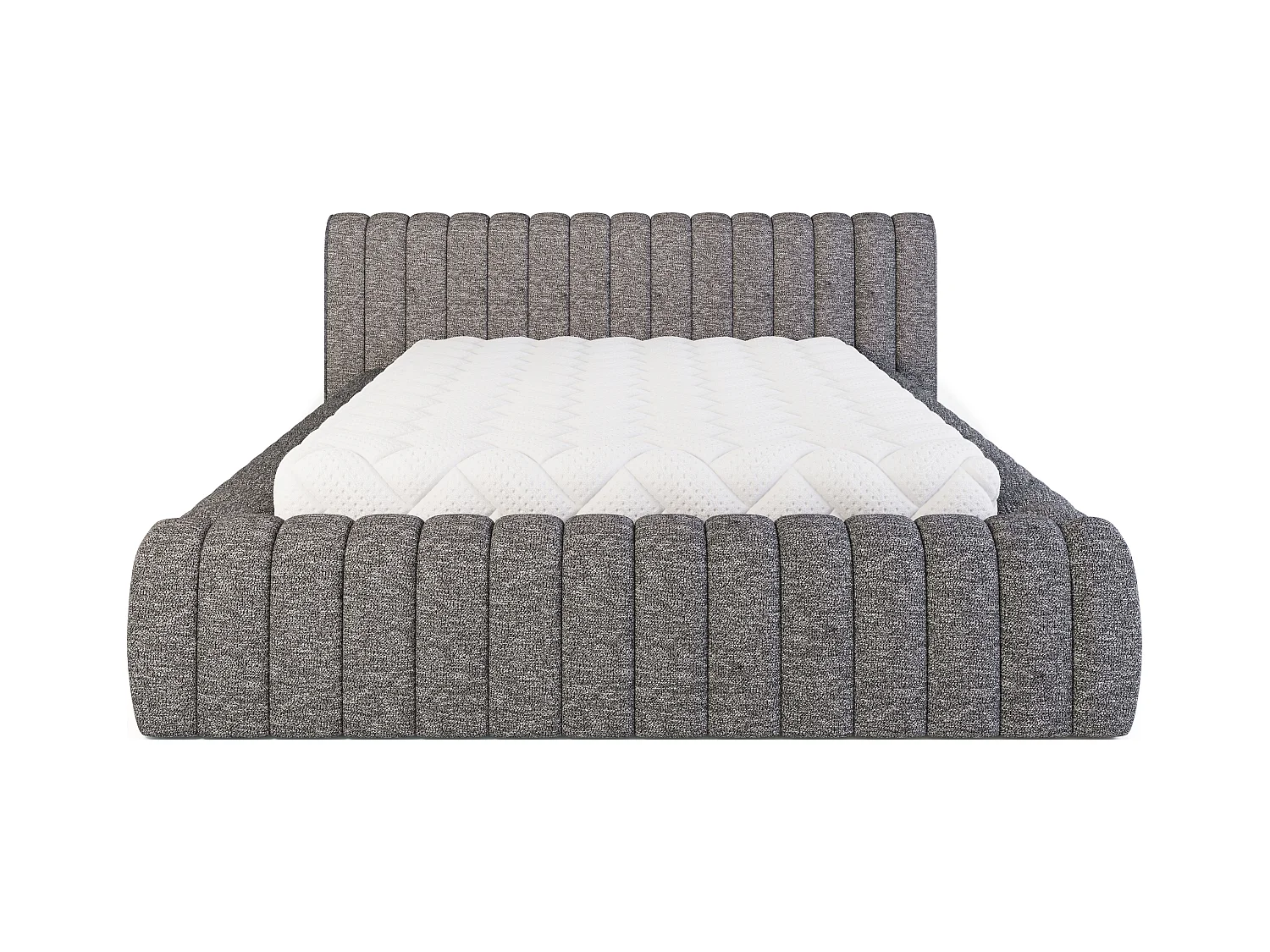Madera prestige opbergbed – Gestoffeerde stoffen bekleding-Kleur Heide grijs-Slapen 180x200cm