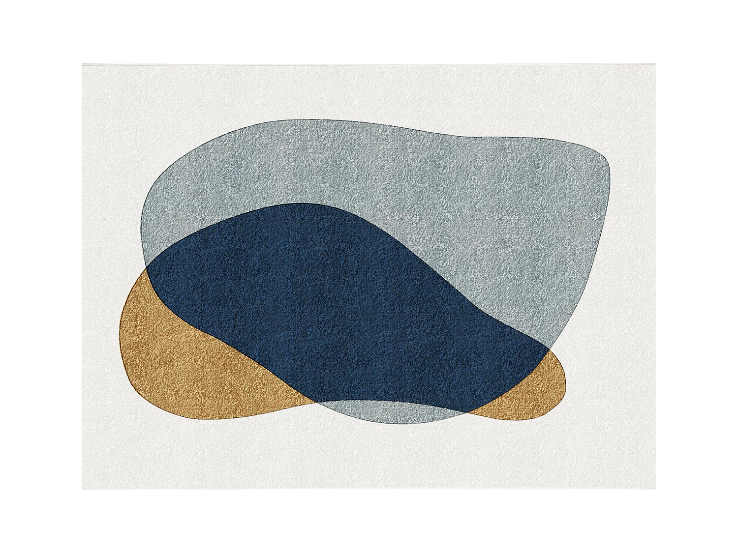 Alfombra con diseño abstracto 160 x 230 cm - Blanco, azul y amarillo - SANTORELA