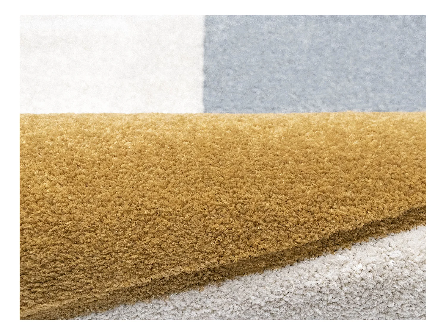 Alfombra con diseño abstracto 160 x 230 cm - Blanco, azul, amarillo - MONTELARA