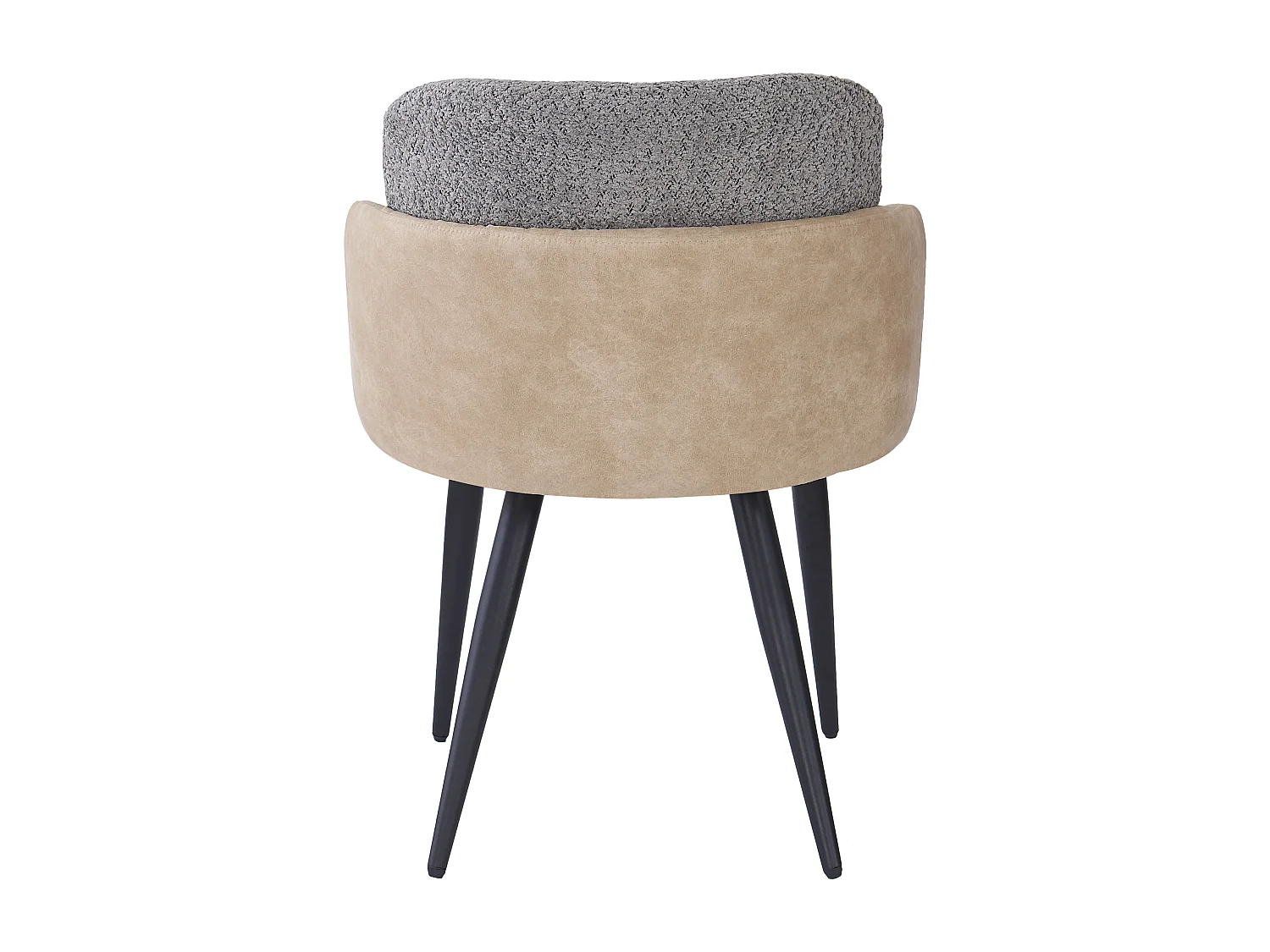 Conjunto de 2 cadeiras de jantar com braços - 57 x 58 x 76,5 cm - Veludo e pernas de metal - Cinza