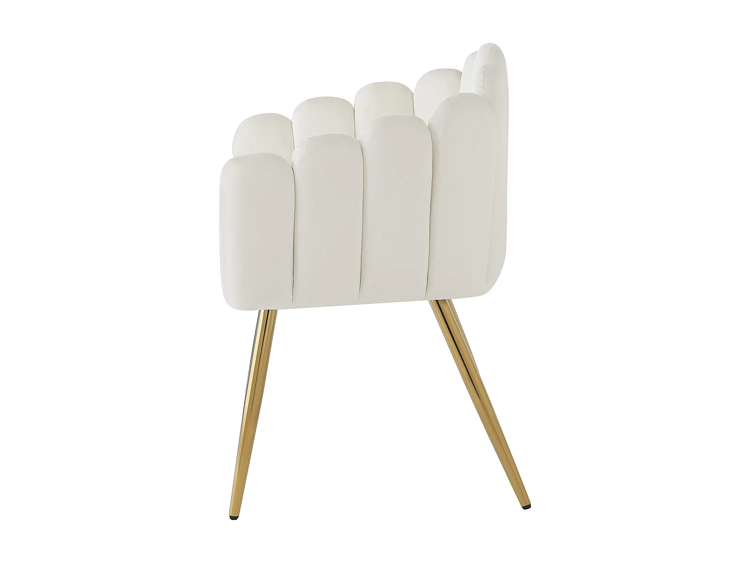 Juego de 6 sillas de comedor - 61 x 51,5 x 82 cm - Patas de hierro galvanizado dorado y terciopelo - Beige