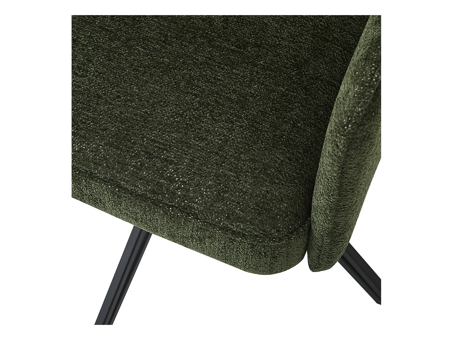Lot de 2 chaises de salle à manger pivotantes - 62 x 67.5 x 88.5 cm - Velours et pieds en métal - Vert foncé
