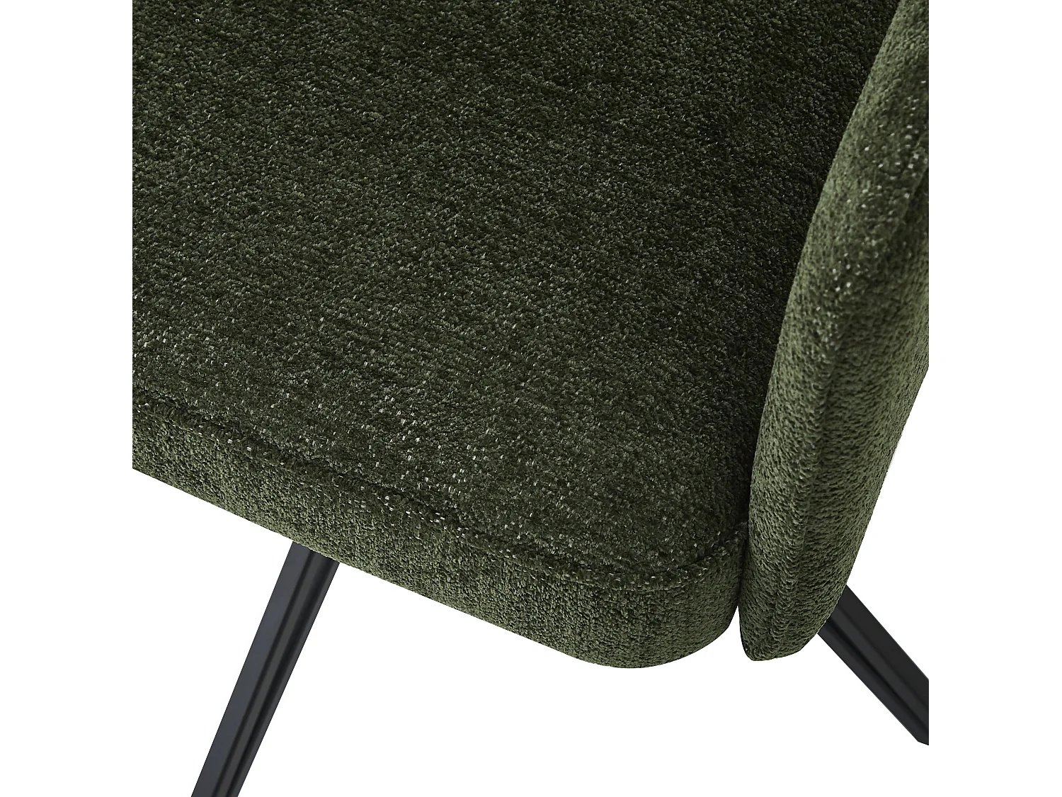 Conjunto de 2 cadeiras de jantar giratórias - 62 x 67,5 x 88,5 cm - Veludo e pernas de metal - Verde escuro