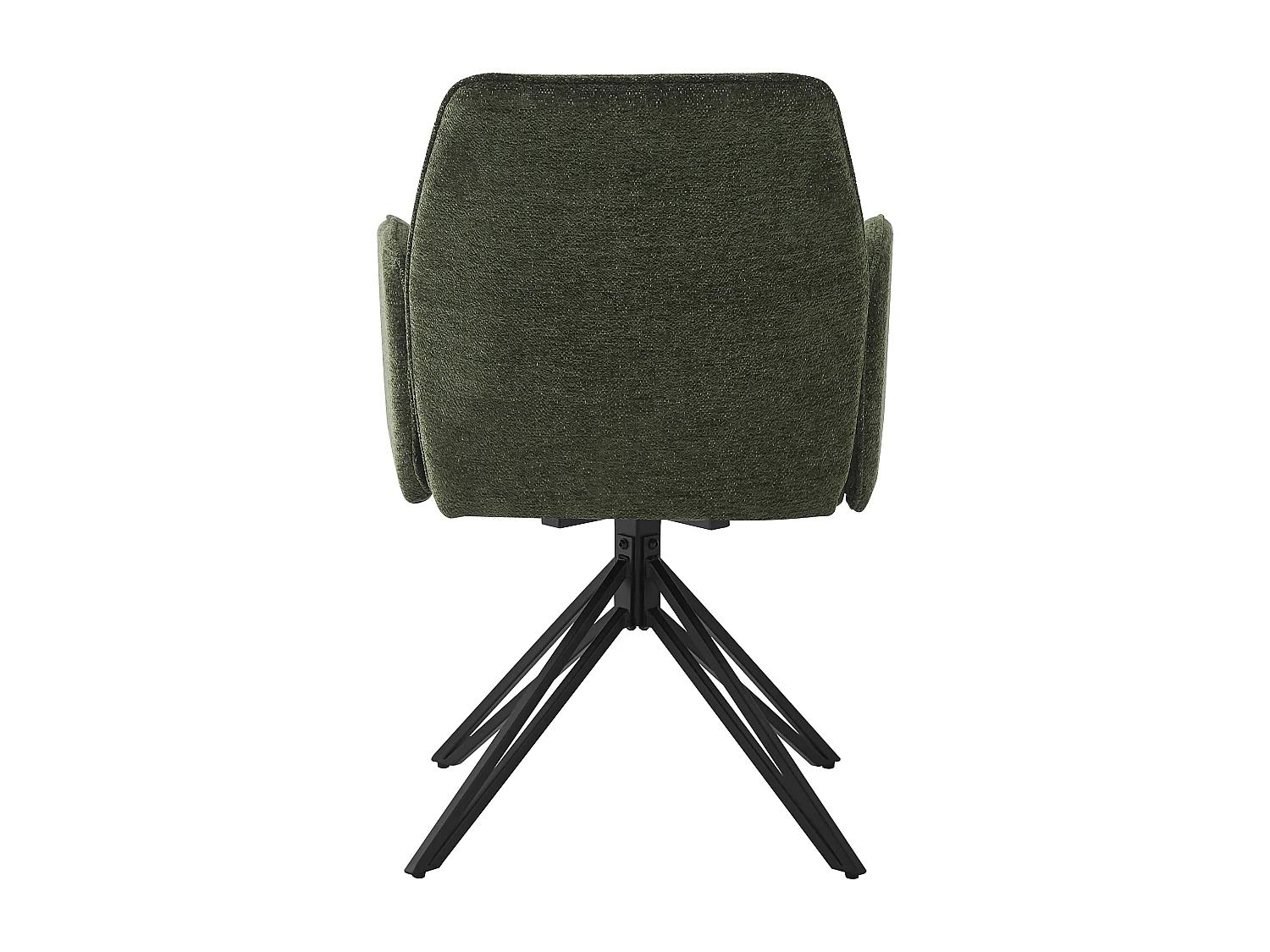 Conjunto de 2 cadeiras de jantar giratórias - 62 x 67,5 x 88,5 cm - Veludo e pernas de metal - Verde escuro