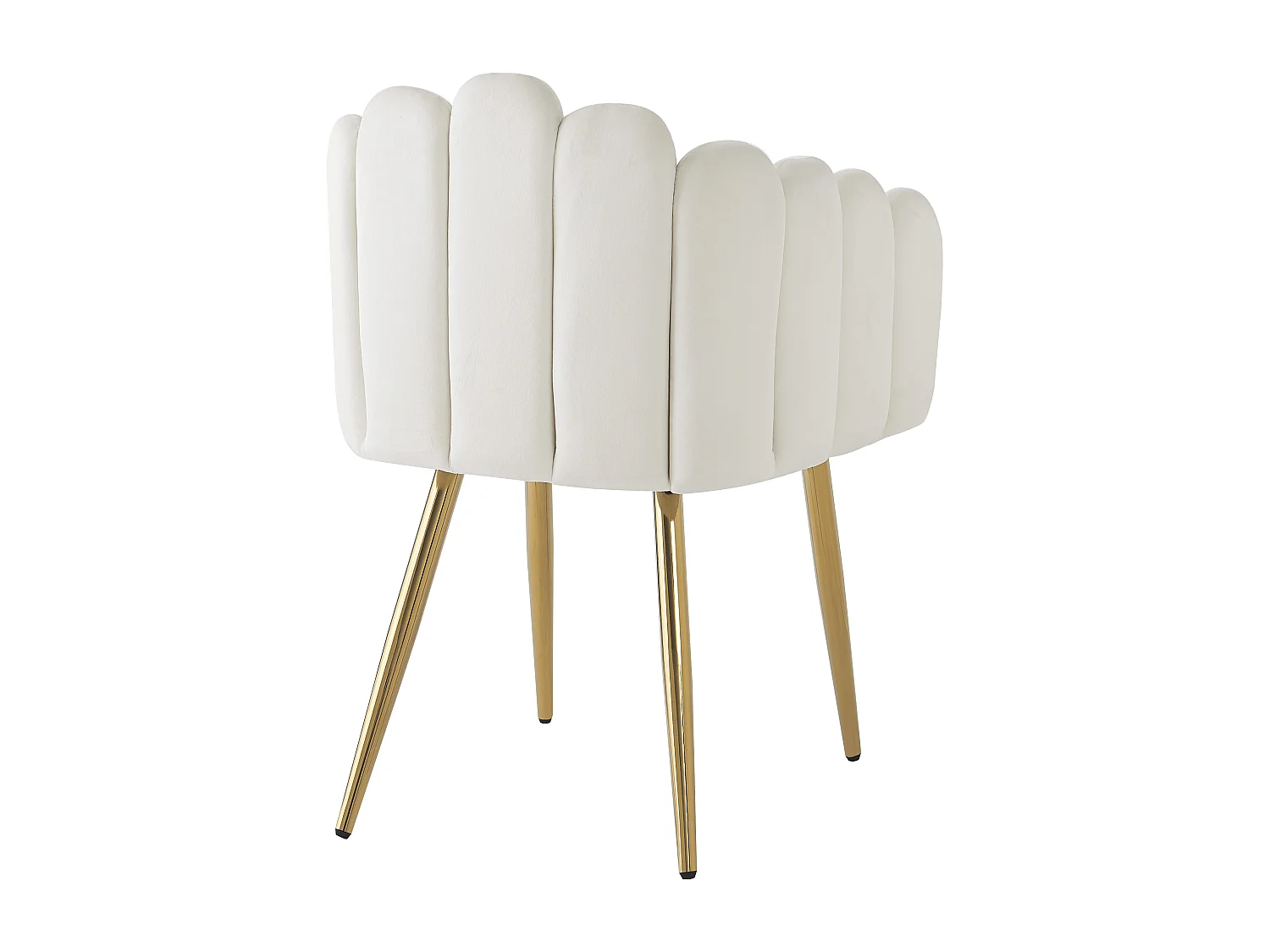 Set van 4 eetkamerstoelen - 61 x 51,5 x 82 cm - fluweel en gegalvaniseerde gouden ijzeren poten - beige