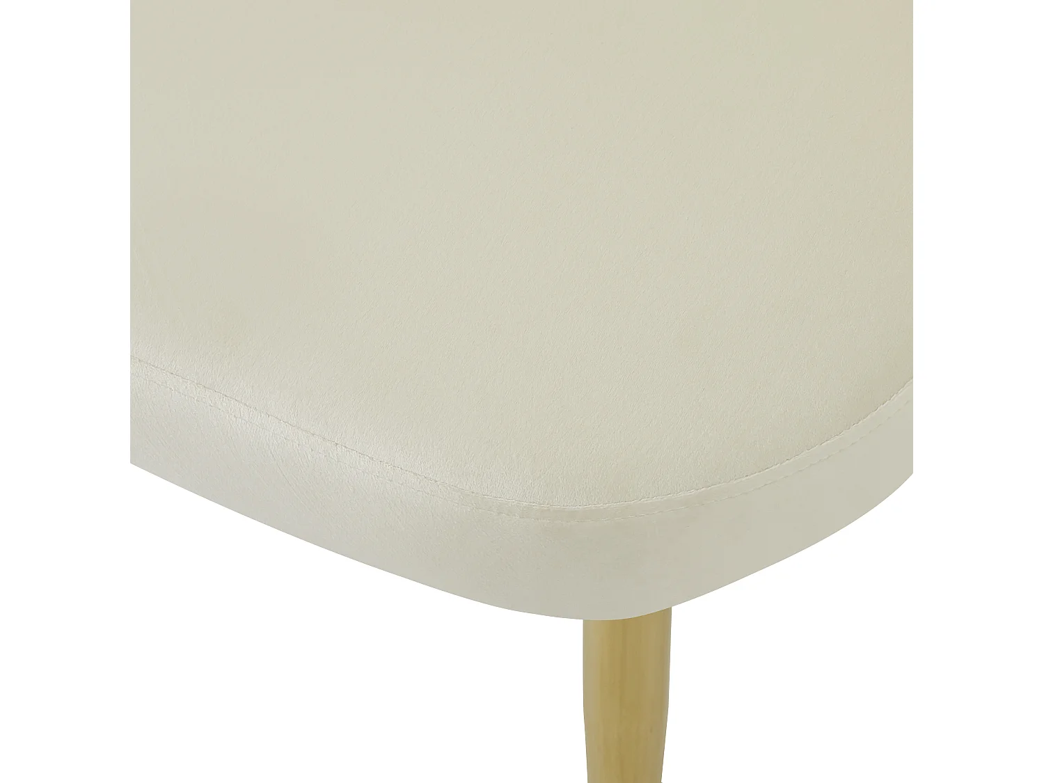 Lot de 2 chaises de salle à manger - 50 x 46.5 x 85 cm - Velours et pieds en fer doré galvanisé - Design floral - Beige