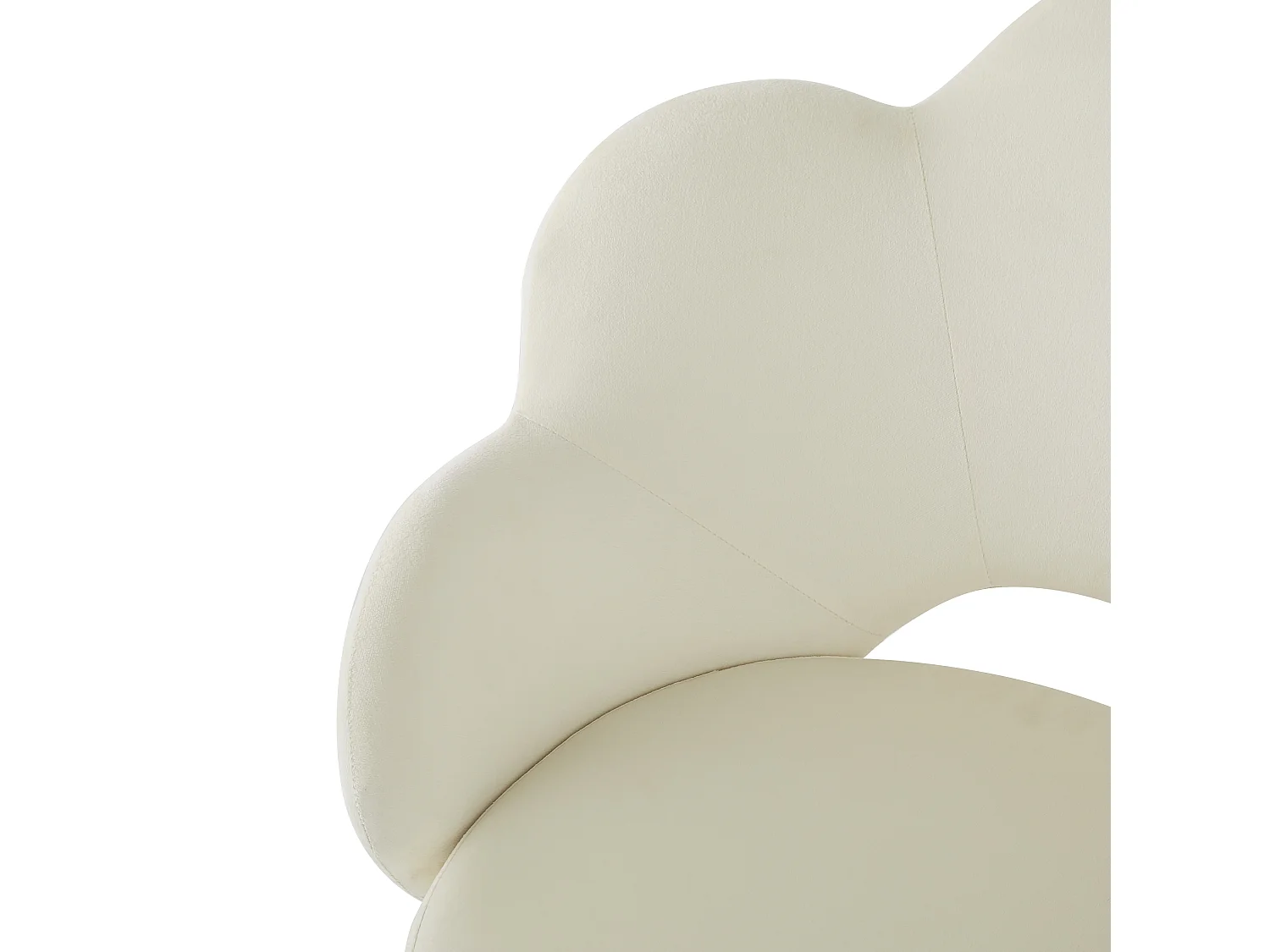 Lot de 2 chaises de salle à manger - 50 x 46.5 x 85 cm - Velours et pieds en fer doré galvanisé - Design floral - Beige