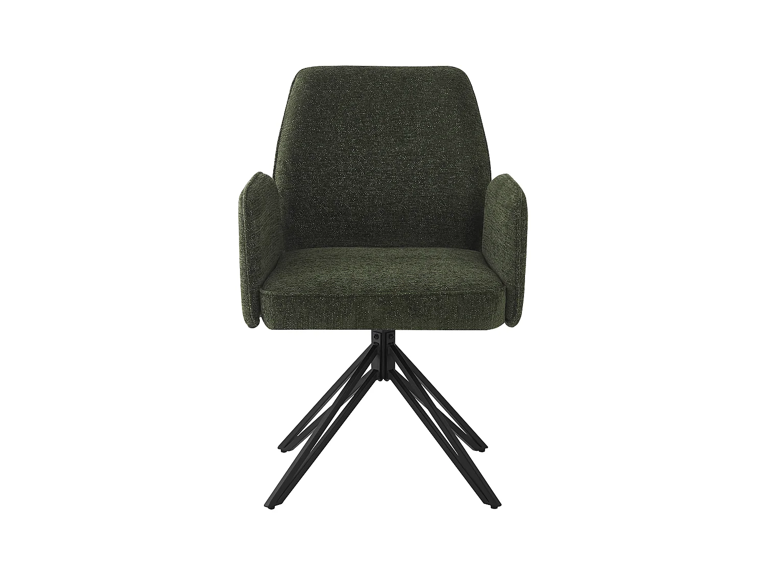 Set van 6 draaibare eetkamerstoelen - 62 x 67,5 x 88,5 cm - Fluwelen en metalen poten - Donkergroen