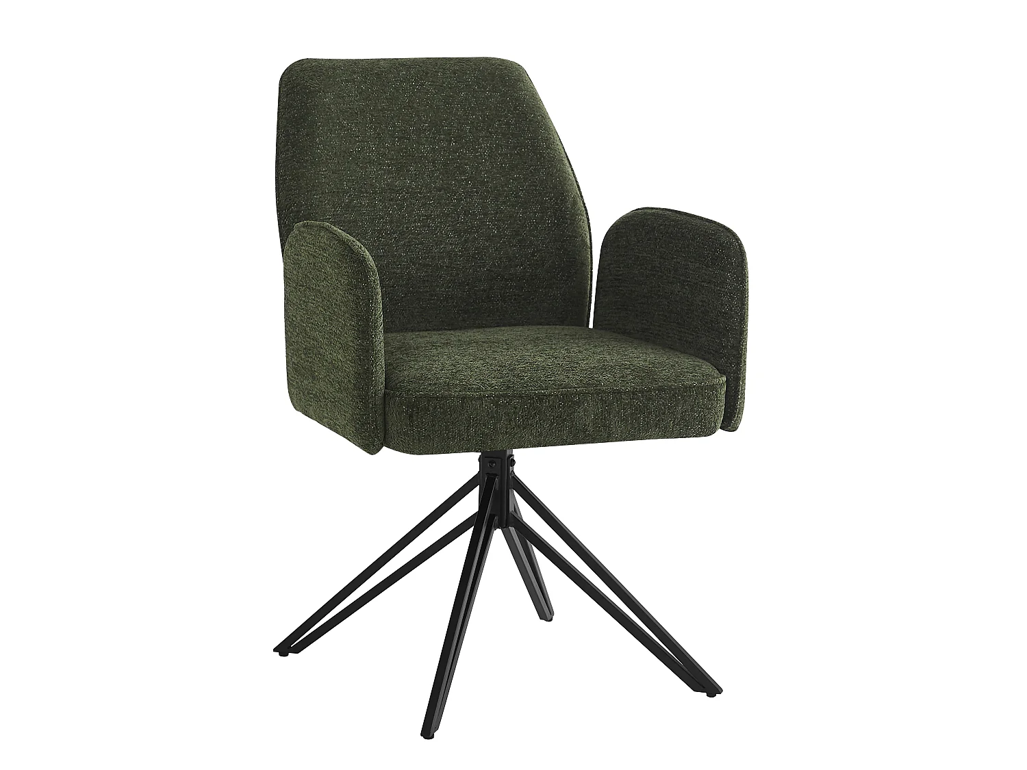 Set van 6 draaibare eetkamerstoelen - 62 x 67,5 x 88,5 cm - Fluwelen en metalen poten - Donkergroen