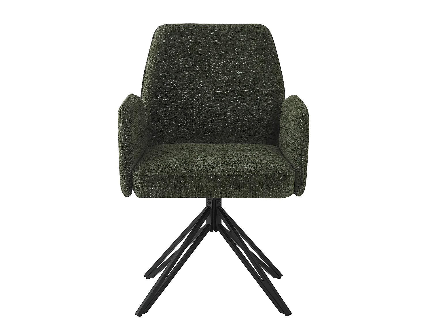 Set van 6 draaibare eetkamerstoelen - 62 x 67,5 x 88,5 cm - Fluwelen en metalen poten - Donkergroen