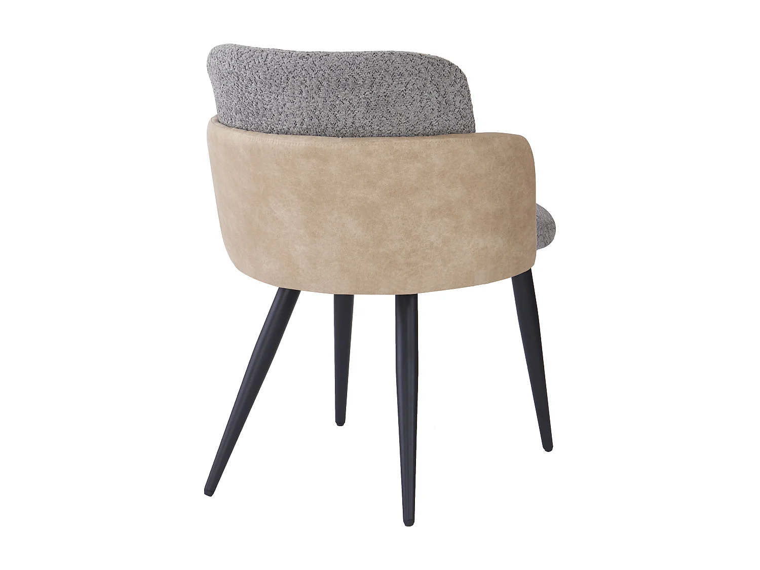 Lot de 6 chaises de salle à manger avec accoudoirs - 57 x 58 x 76.5 cm - Velours et pieds en métal - Gris