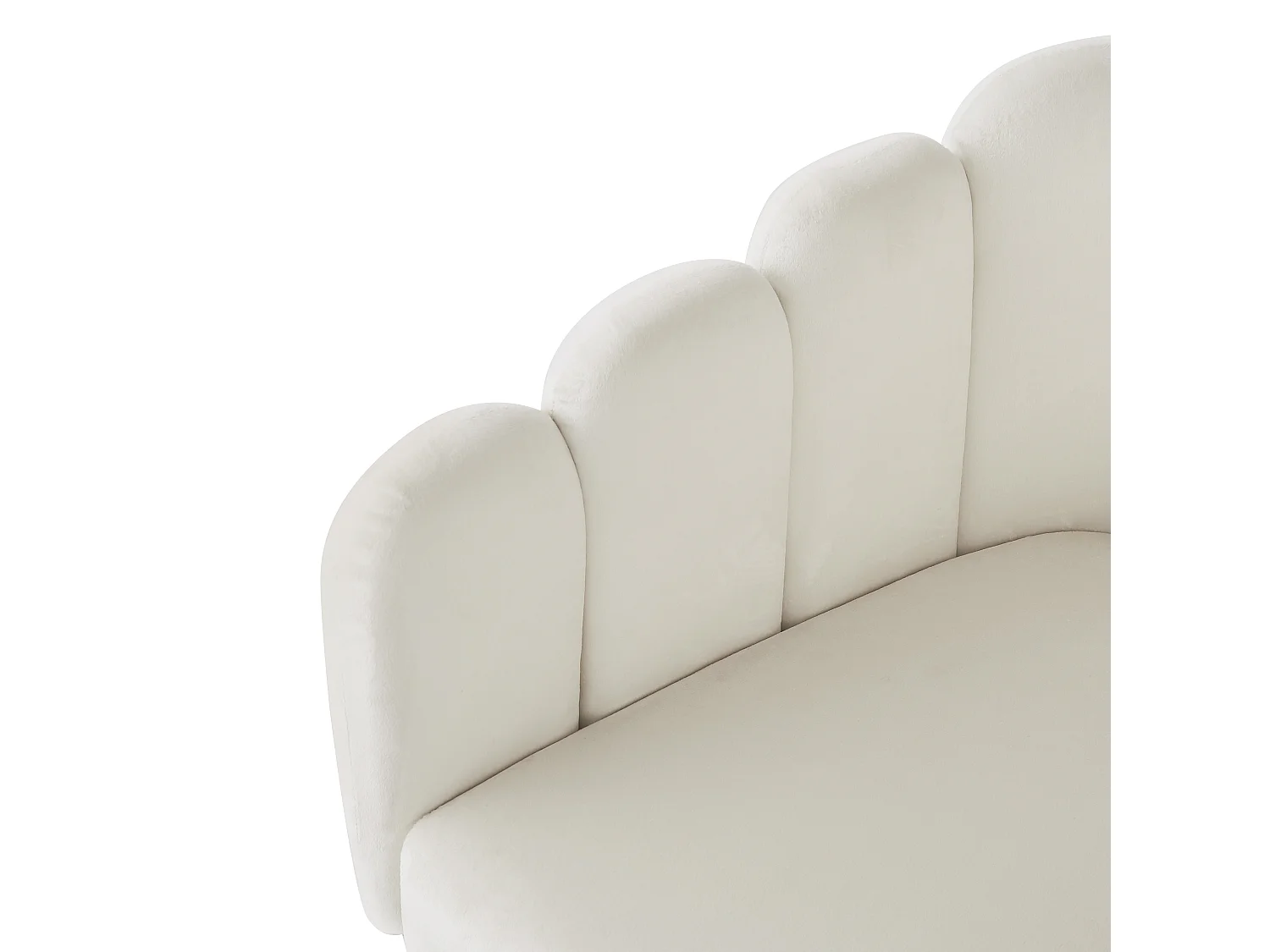 Lot de 2 Chaises de salle à manger - 61 x 51.5 x 82 cm - Velours et pieds en fer doré galvanisé - Beige