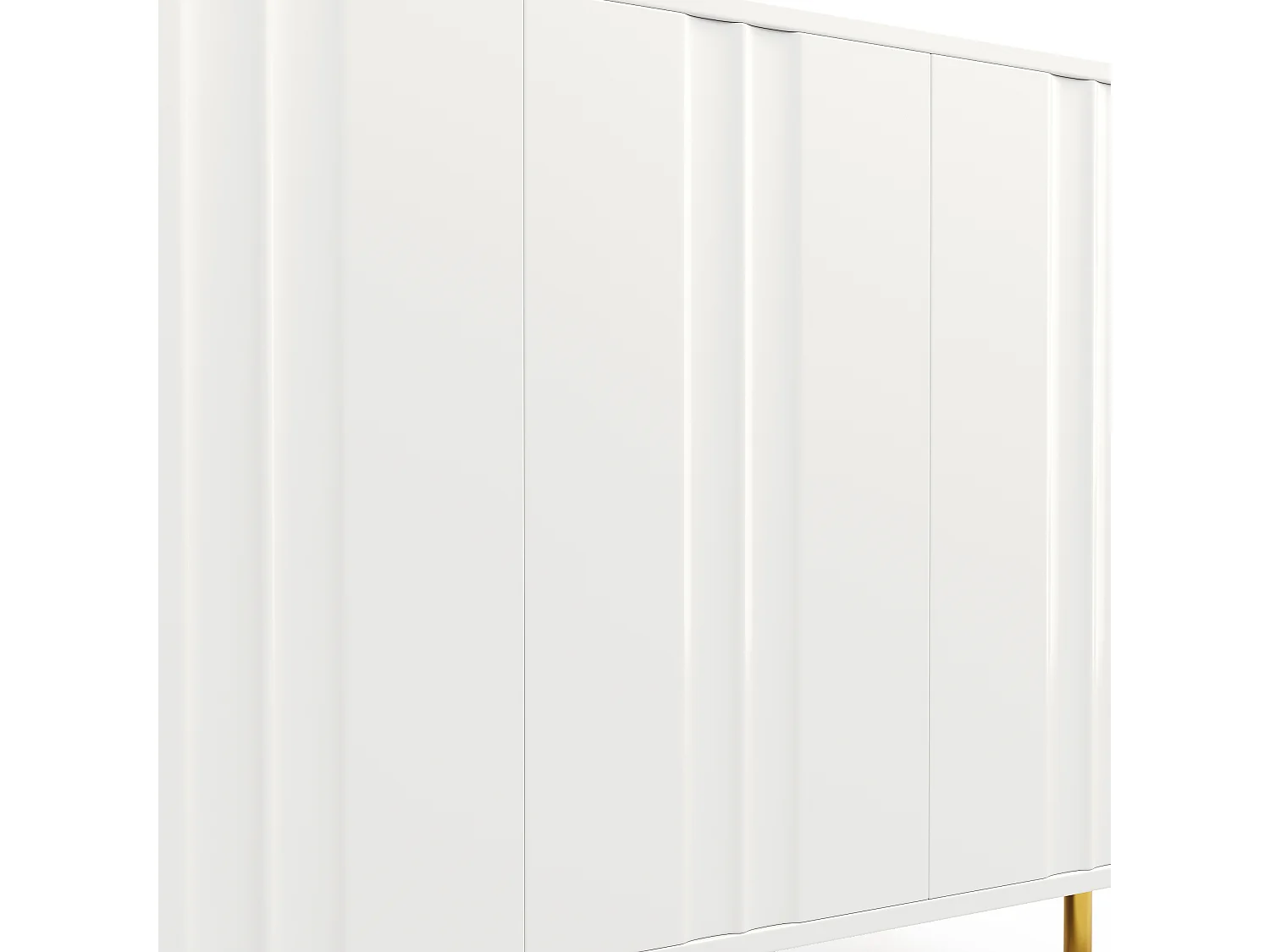 Buffet avec 4 portes - 140 x 40 x 85.9 cm - MDF + pieds en métal - pour salon, salle à manger - Blanc