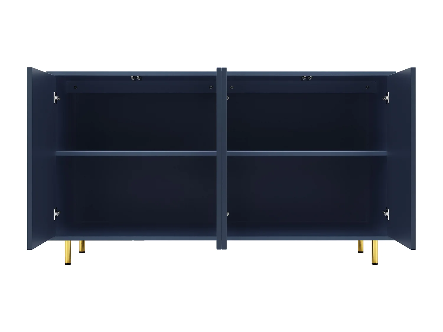 Buffet avec 4 portes - 140 x 40 x 85.9 cm - MDF + pieds en métal - pour salon, salle à manger - Noir