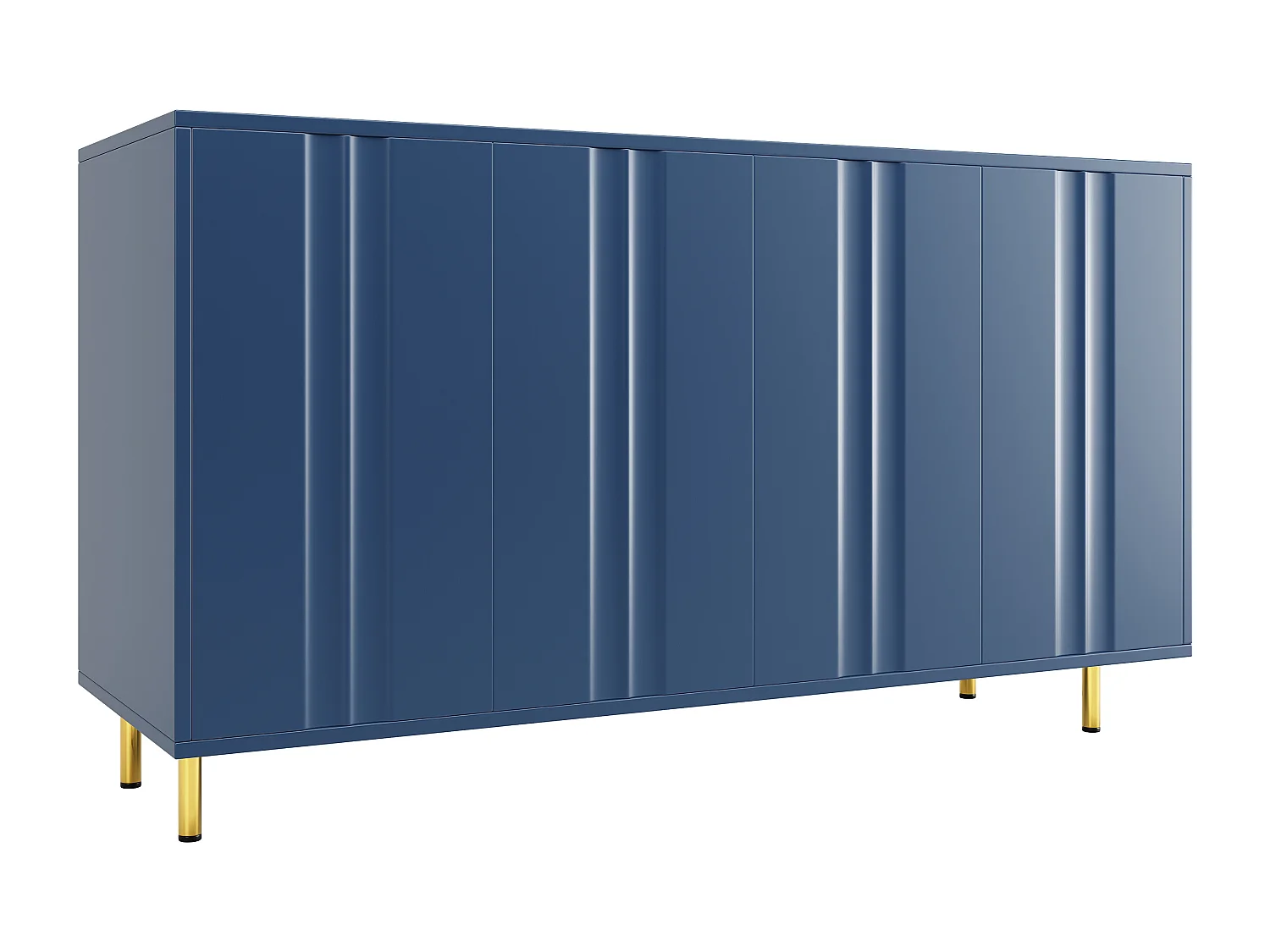 Buffet avec 4 portes - 140 x 40 x 85.9 cm - MDF + pieds en métal - pour salon, salle à manger - Noir