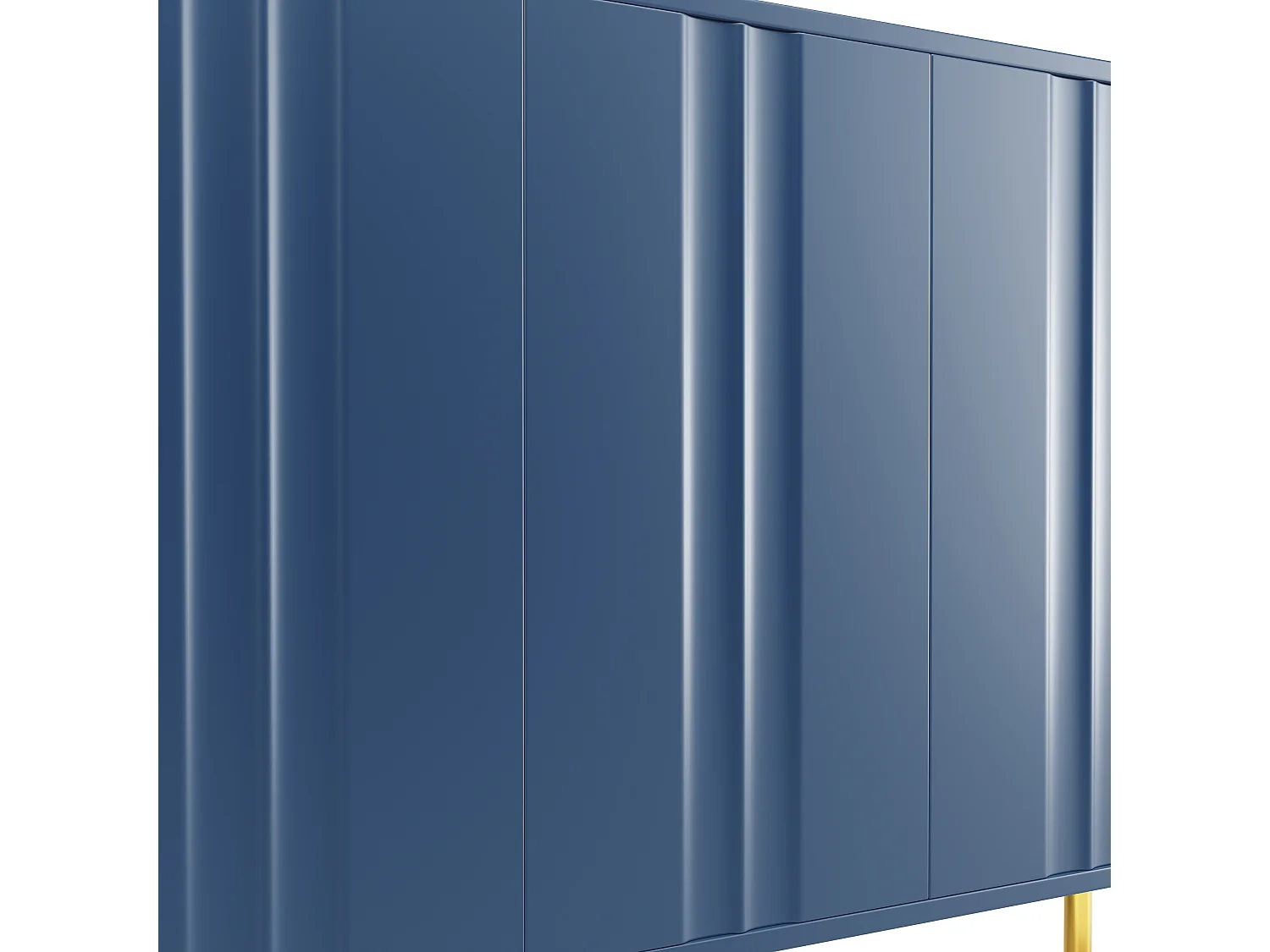 Buffet avec 4 portes - 140 x 40 x 85.9 cm - MDF + pieds en métal - pour salon, salle à manger - Noir