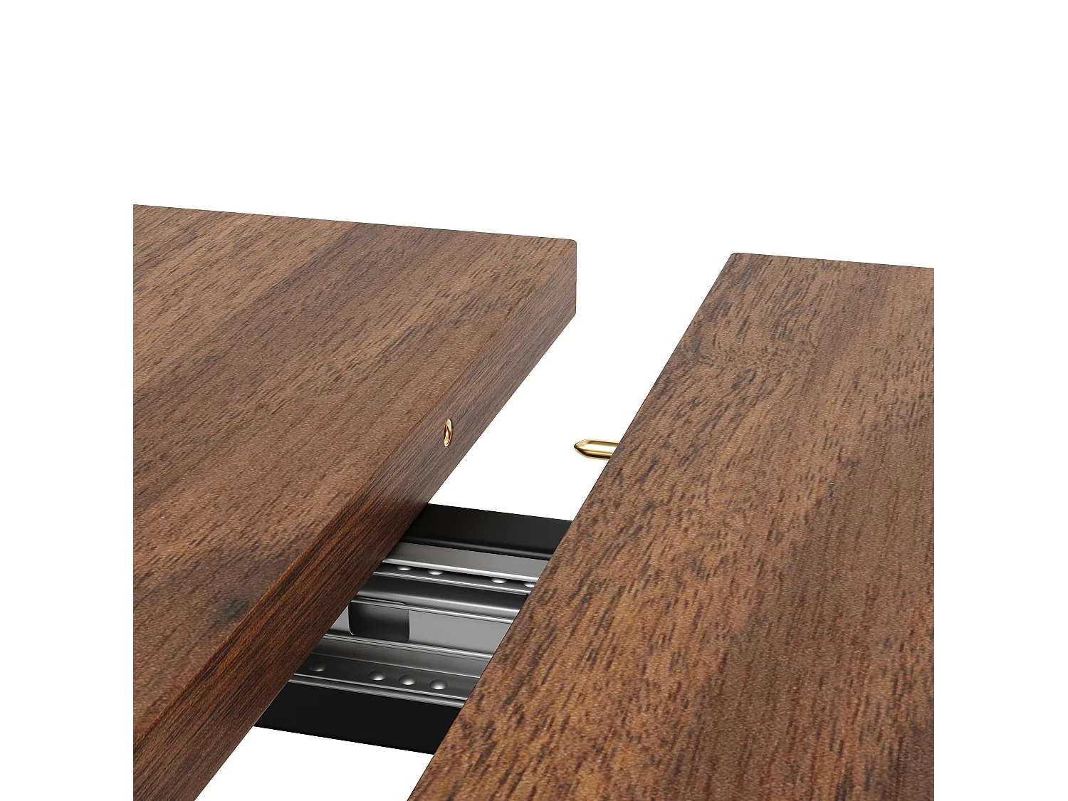 Set tavolo allungabile con 2 ante + 4 sedie in velluto nero - 120/160 x 80 x 75 cm - Legno MDF e gambe in metallo incrociate - Marrone