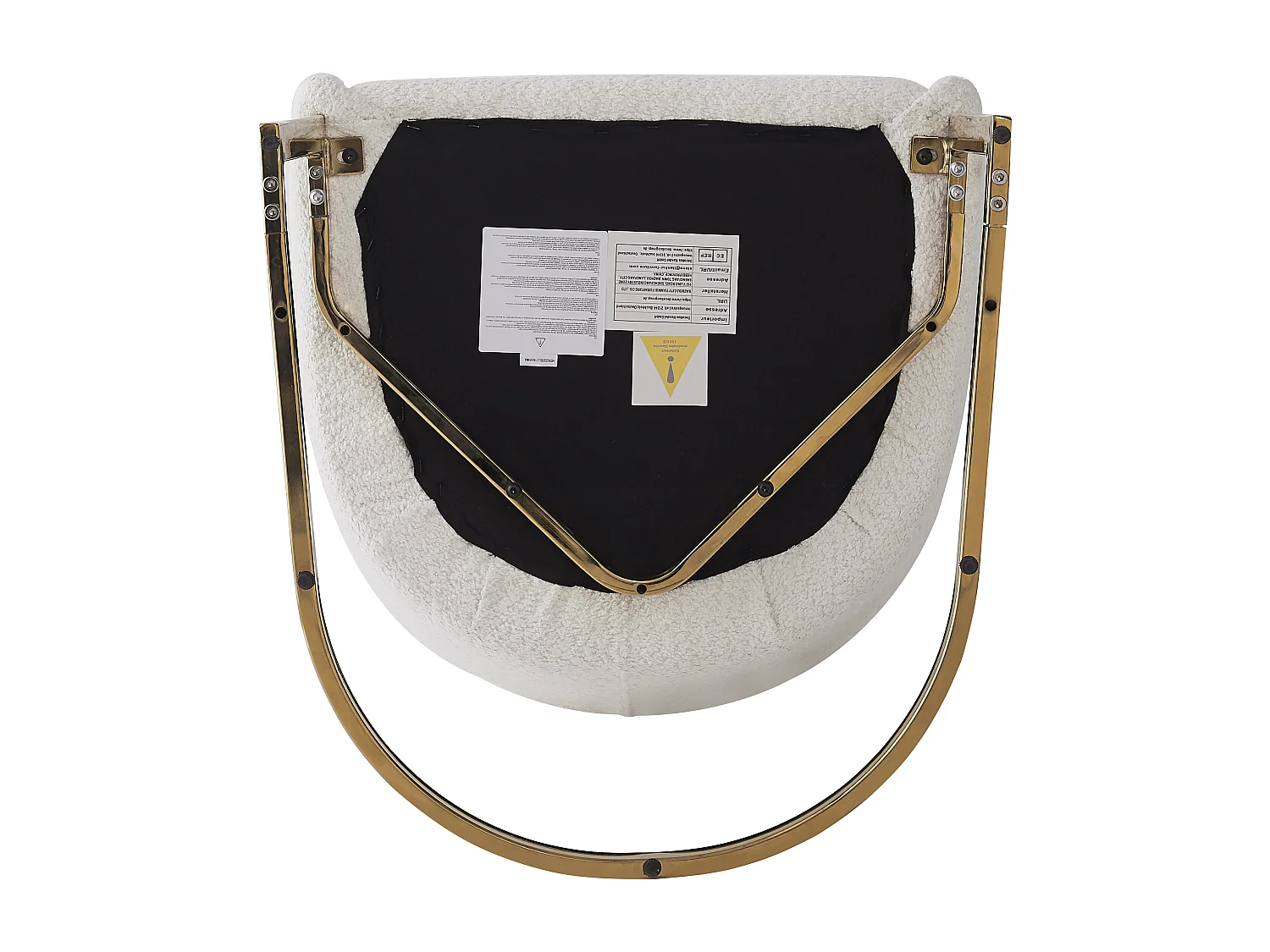 Juego de 2 sillas Cantilever con respaldo, sillas de comedor - 57 x 57,5 x 78 cm - Terciopelo Boucle y patas de hierro - Beige