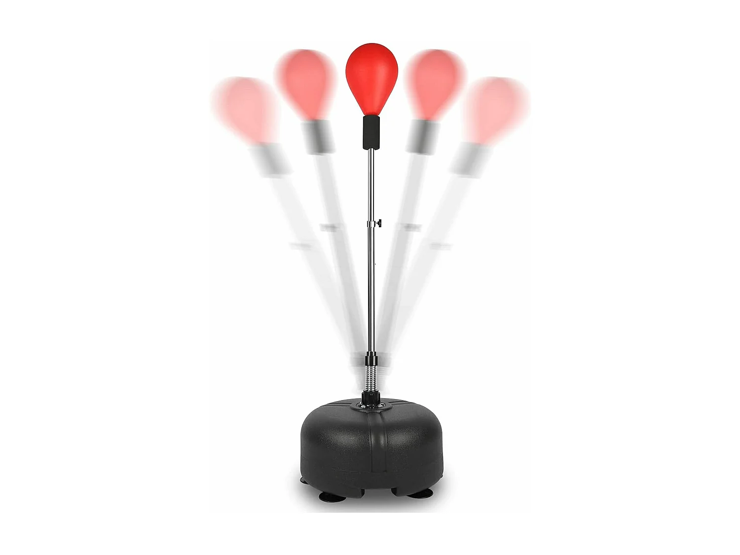 Punching Ball, Ballon de Vitesse, avec 6 tasses d'aspiration, hauteur réglable 135-155 cm, pour Enfants/Adultes - 47,5x47,5x155cm