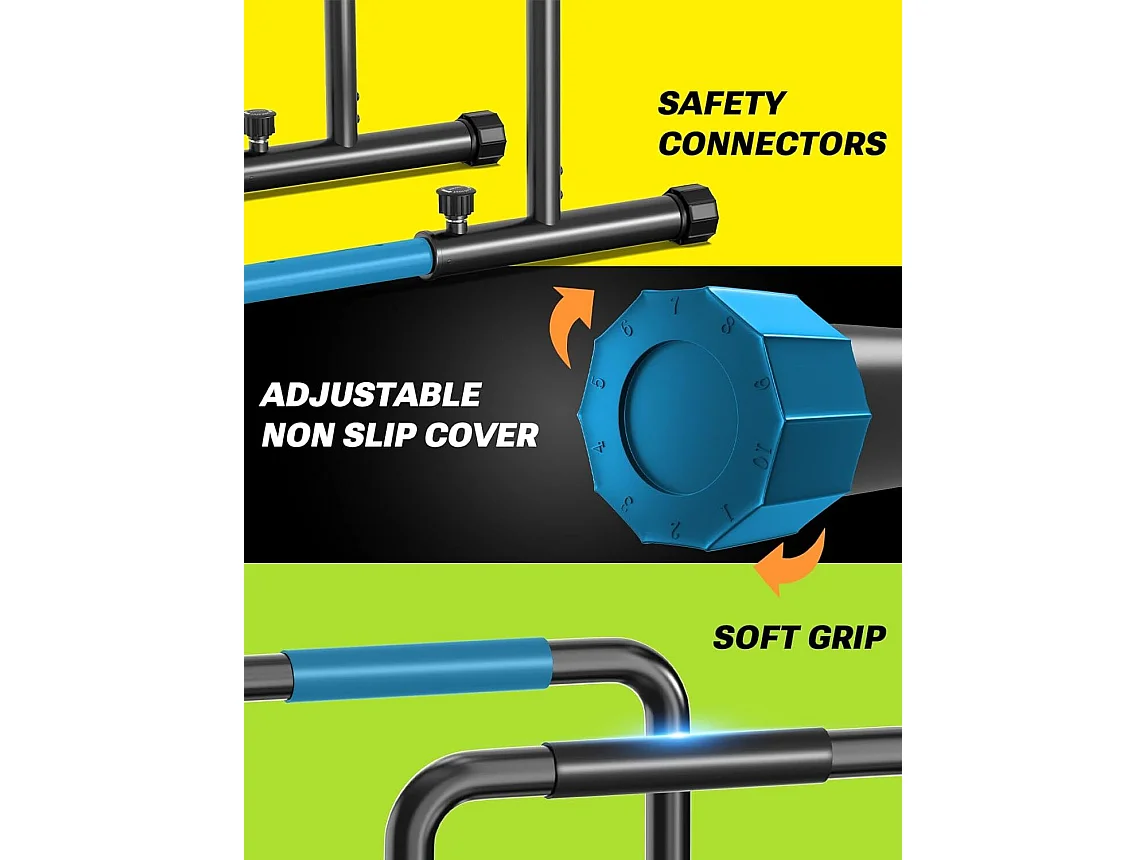 Parallelle bars, trainingsstation voor mensenhandel, verstelbare laadstaven, max 500 kg lading, 104x99x86cm