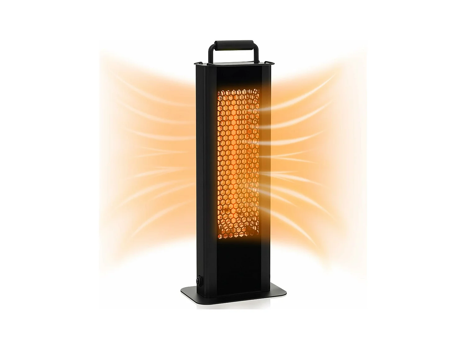 Chauffage Électrique à Infrarouge 1200W Portable avec Double Face, Radiateur Étanche en Aluminium Protection Contre le Renversement et Surchauffe, pour Jardin Balcon
