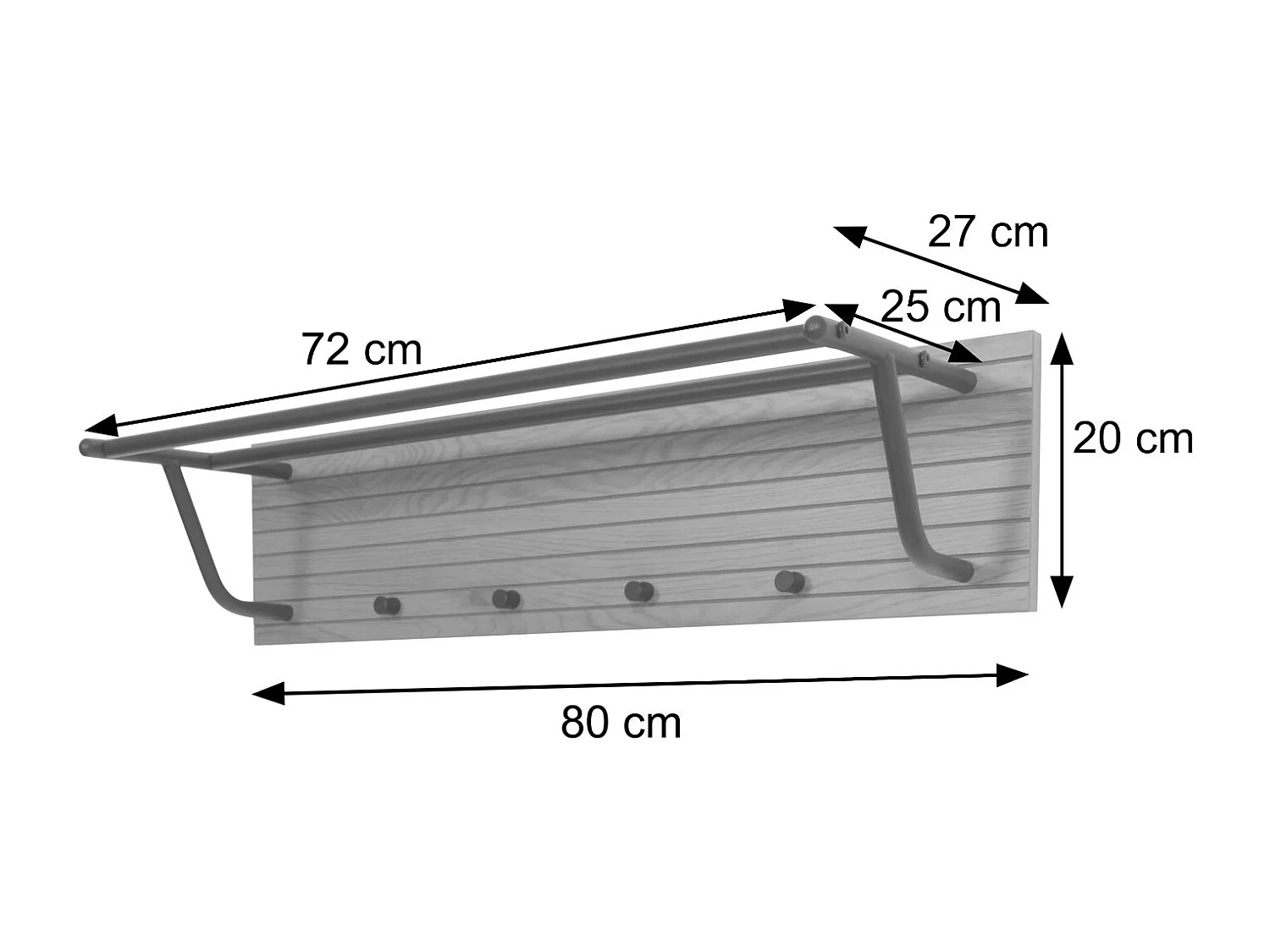 Wandkapstok MCW-N78,  naturel