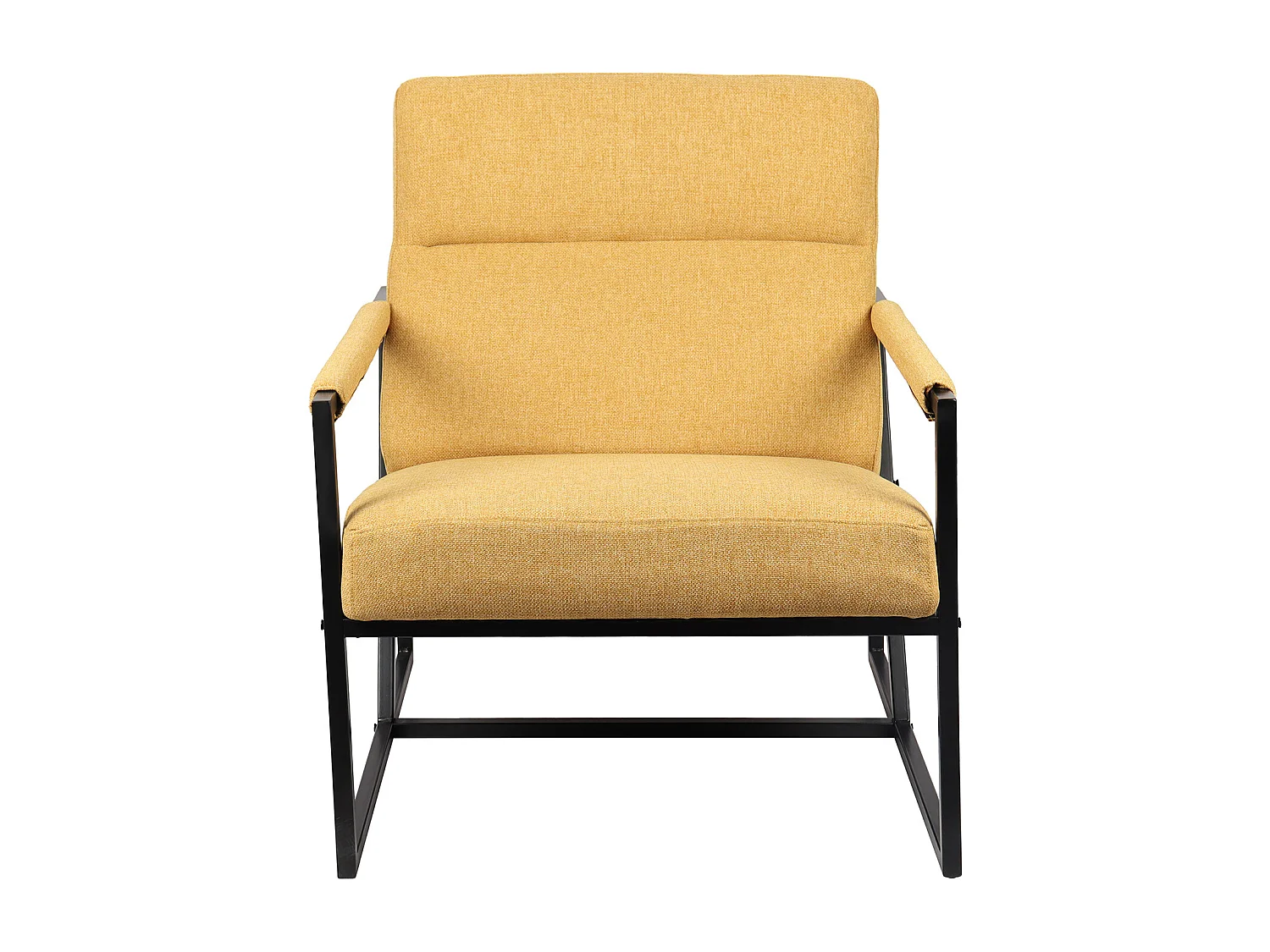 Chaise longue SVITA CHRIS chaise cocktail chaise rembourrée avec accoudoirs jaune moutarde