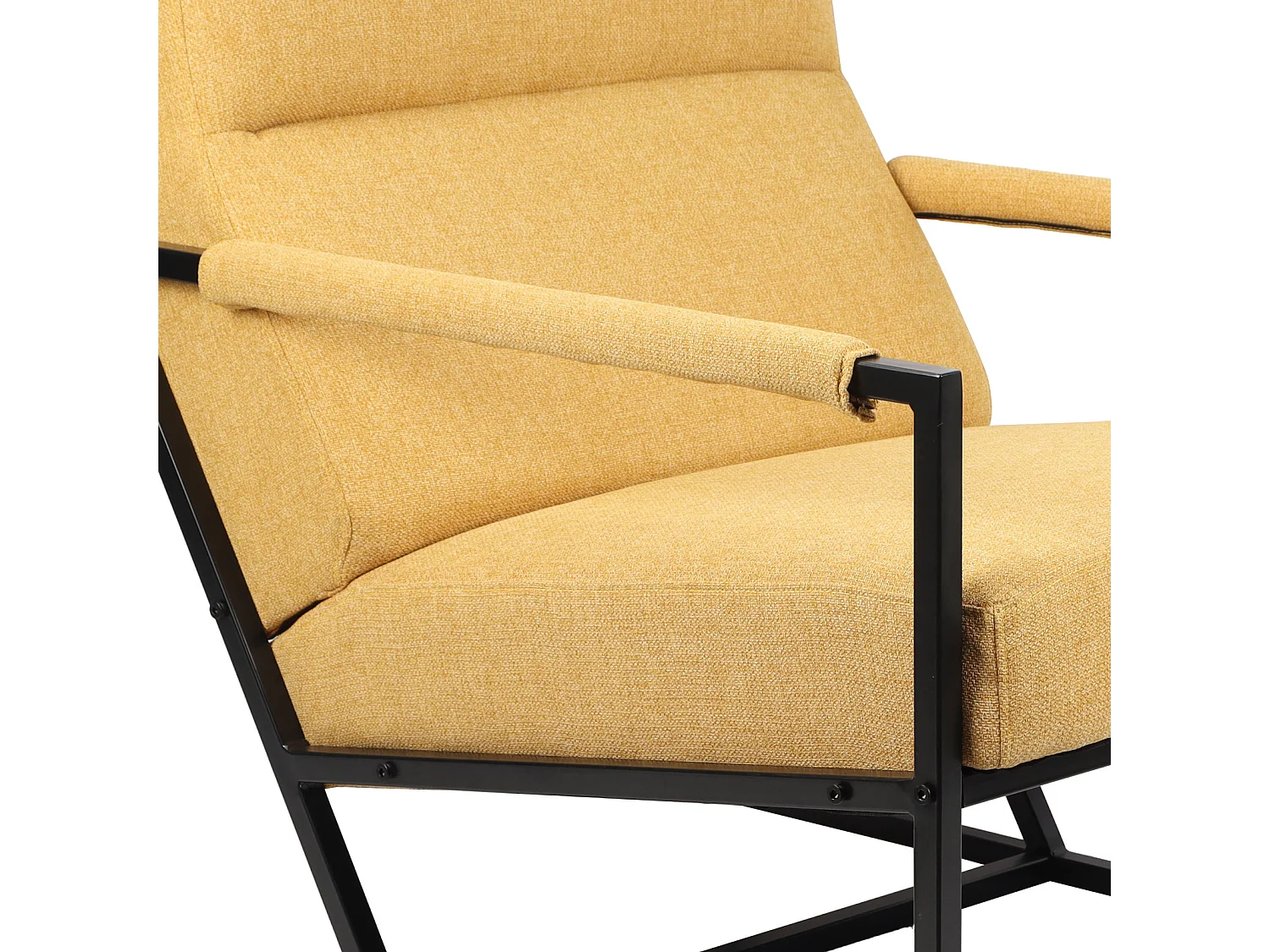 Chaise longue SVITA CHRIS chaise cocktail chaise rembourrée avec accoudoirs jaune moutarde