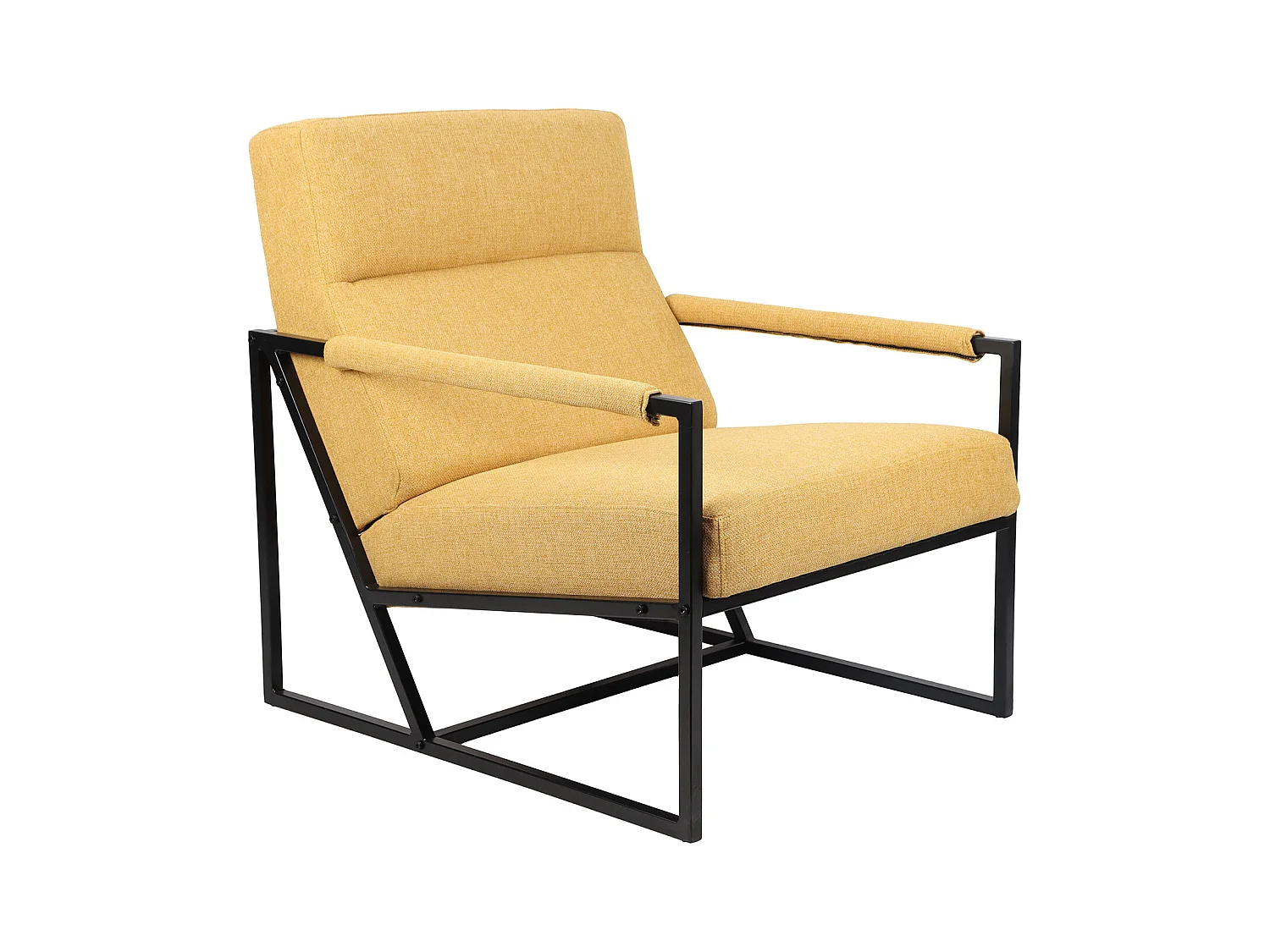Chaise longue SVITA CHRIS chaise cocktail chaise rembourrée avec accoudoirs jaune moutarde