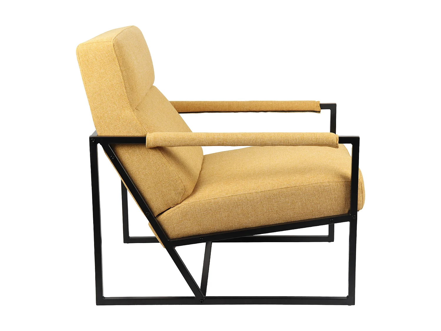 Chaise longue SVITA CHRIS chaise cocktail chaise rembourrée avec accoudoirs jaune moutarde