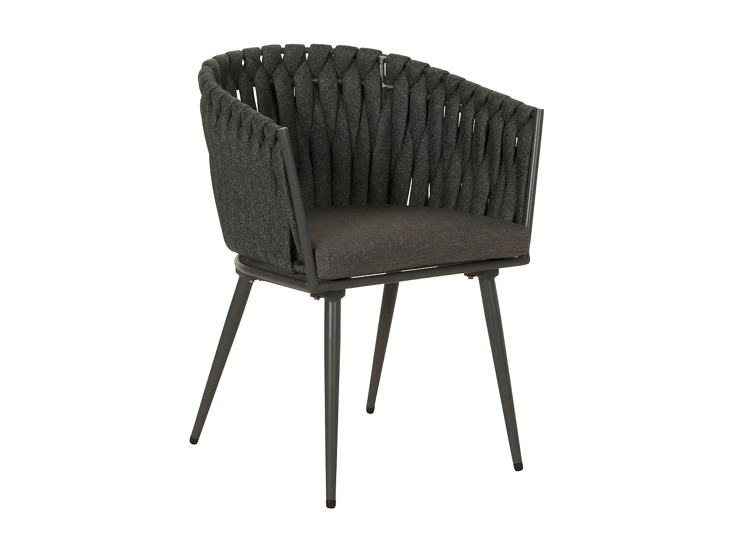 Eetkamerstoel MCW-N38 (set van 6),  antraciet Kussen donkergrijs