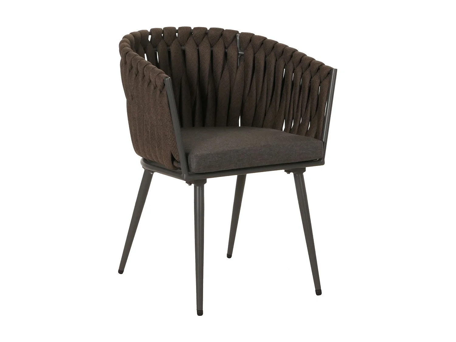 Cadeira de jantar MCW-N38 (conjunto de 6),  castanho Almofada cinzento escuro