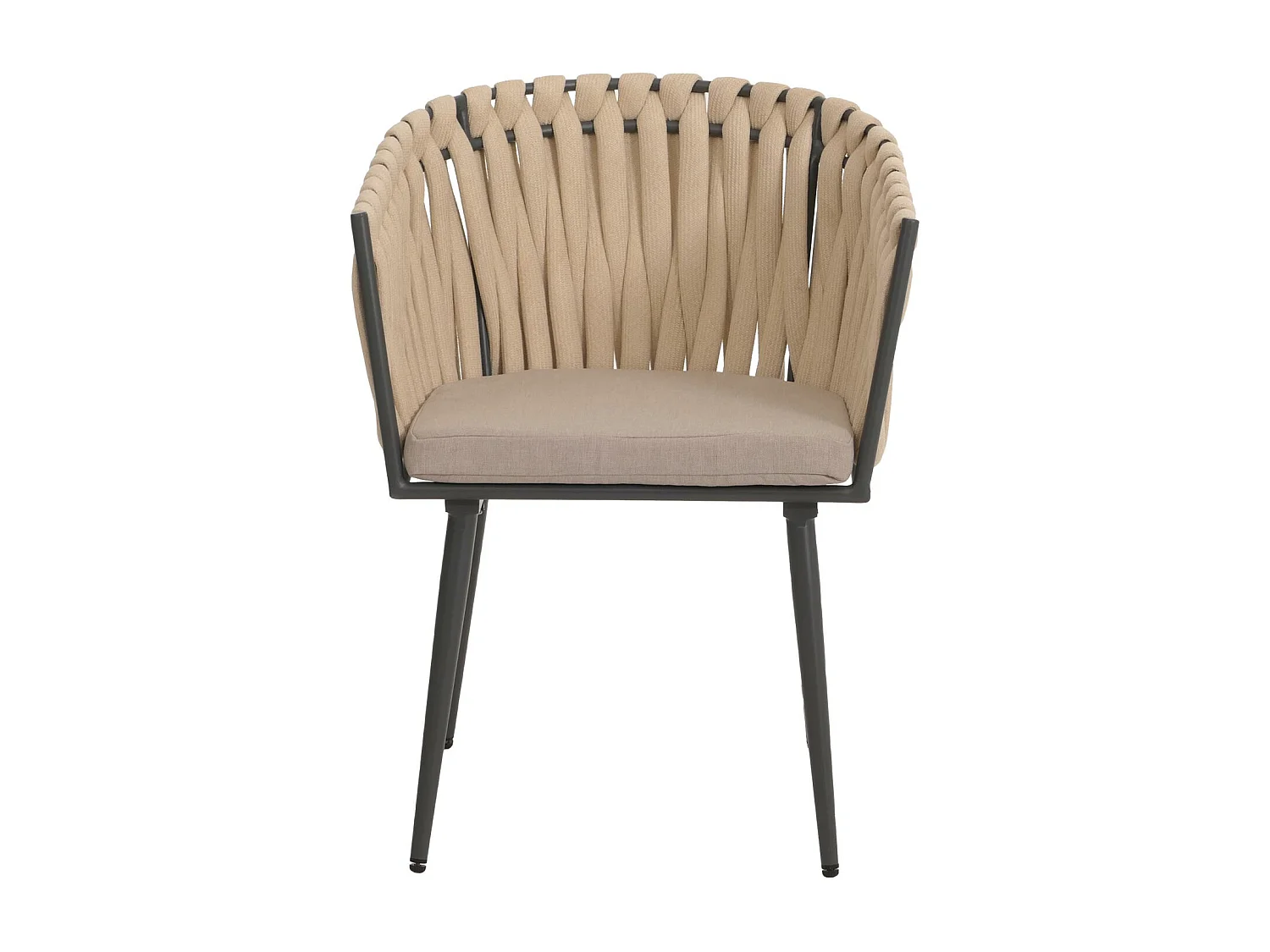 Cadeira de jantar MCW-N38 (conjunto de 6),  almofada creme castanho claro