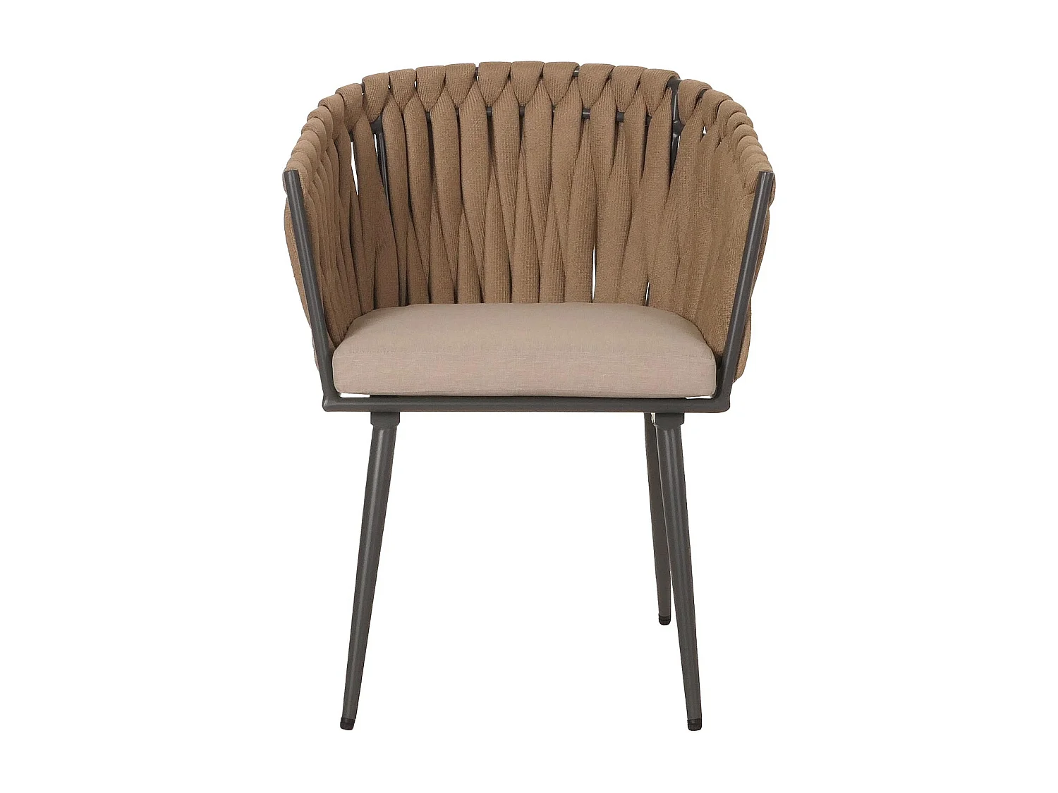 Chaise de salle à manger MCW-N38 (lot de 6),  beige Coussin marron clair