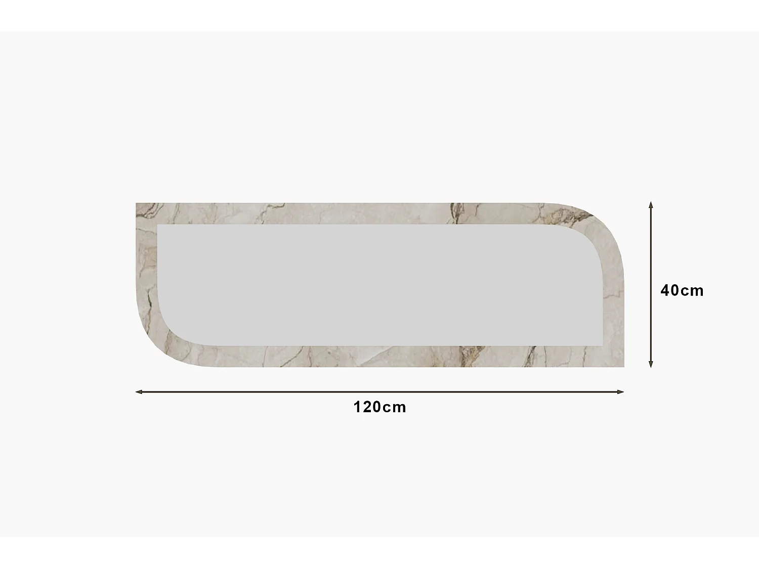 Spiegel Radiance Granit Optik 40x120cm