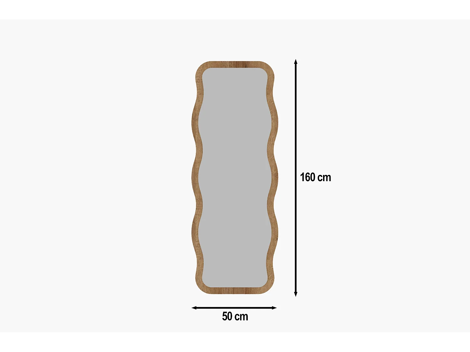 Spiegel Arol Wellig Beige 160x50 cm