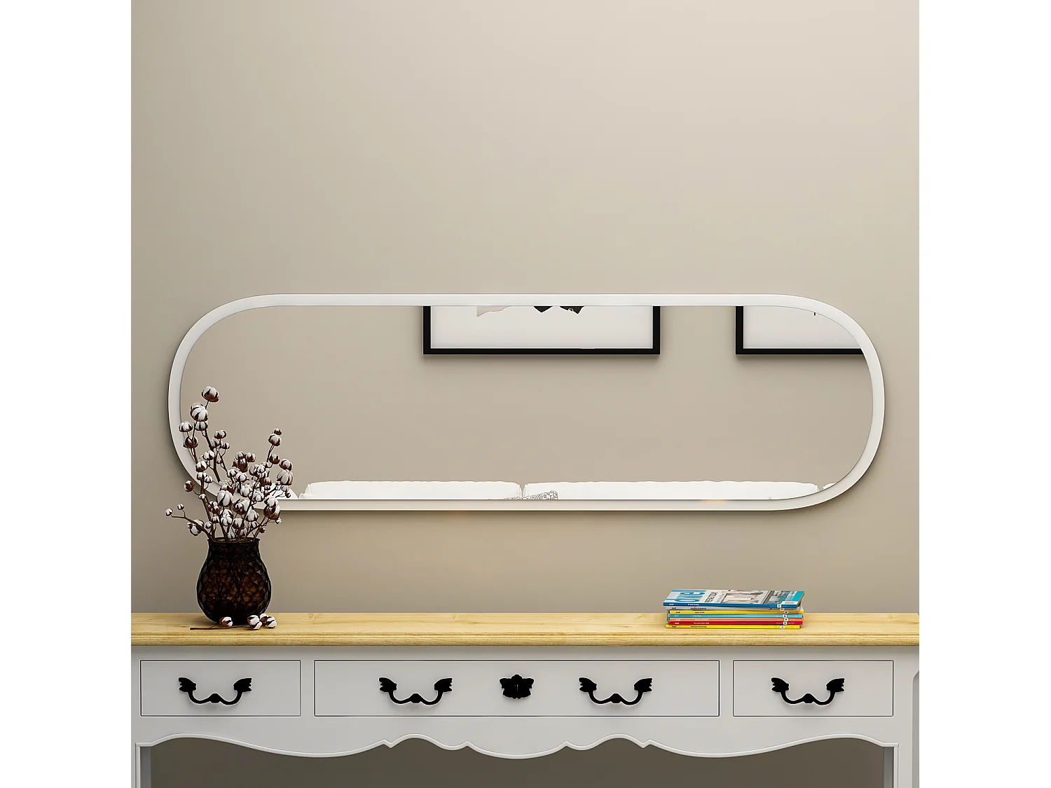 Spiegel Magnum 120x40cm Weiß