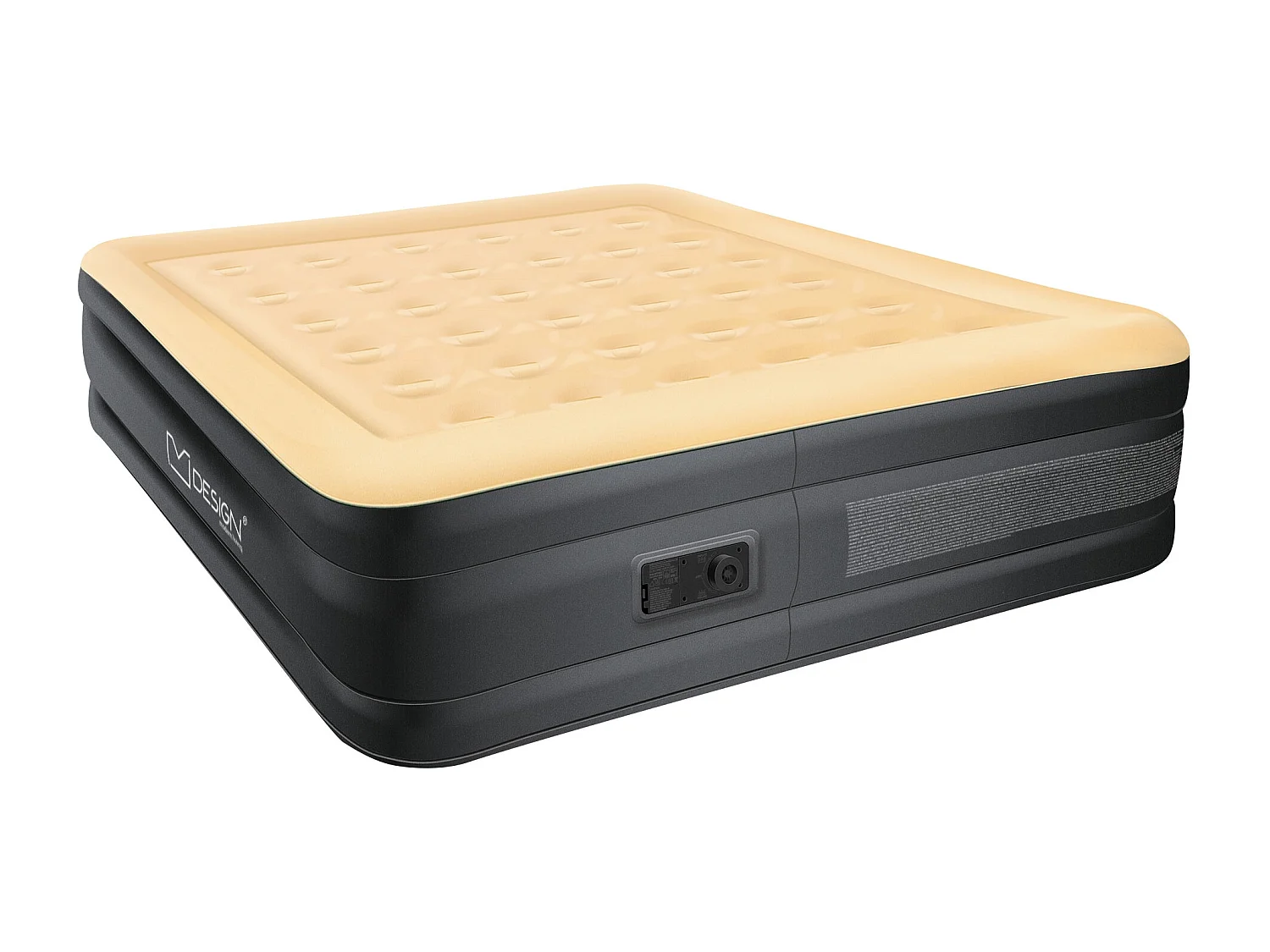 Matelas gonflable 2 personnes avec pompe électrique intégrée 203x157x47 cm beige