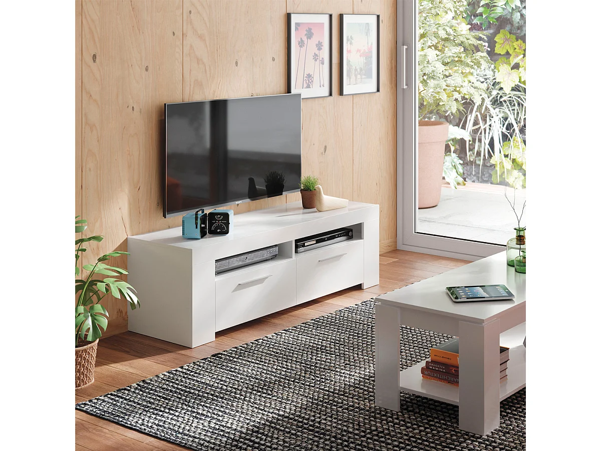 Mobile porta TV moderno televisione salotto soggiorno BIANCO 120X40X42 - 006621A