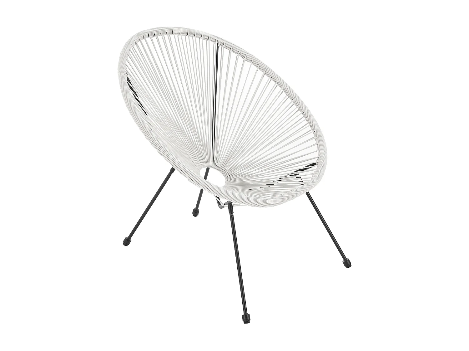Ensemble de meubles de balcon SVITA BALI Ensemble de salon Relax Egg-Chair en osier Design Blanc