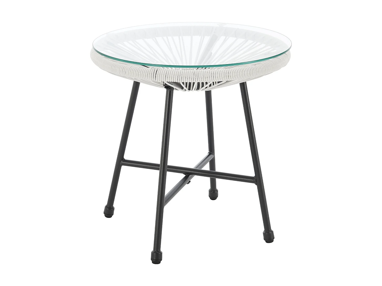 Ensemble de meubles de balcon SVITA BALI Ensemble de salon Relax Egg-Chair en osier Design Blanc