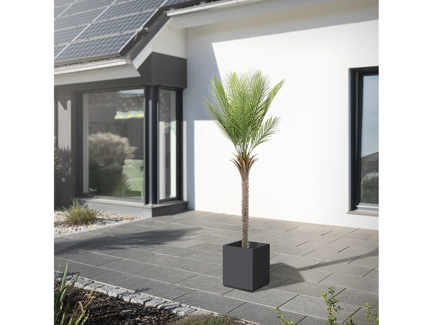 ML-Design Palma artificiale 180 cm, grande pianta artificiale, palma tropicale artificiale, pianta artificiale, pianta finta Deko