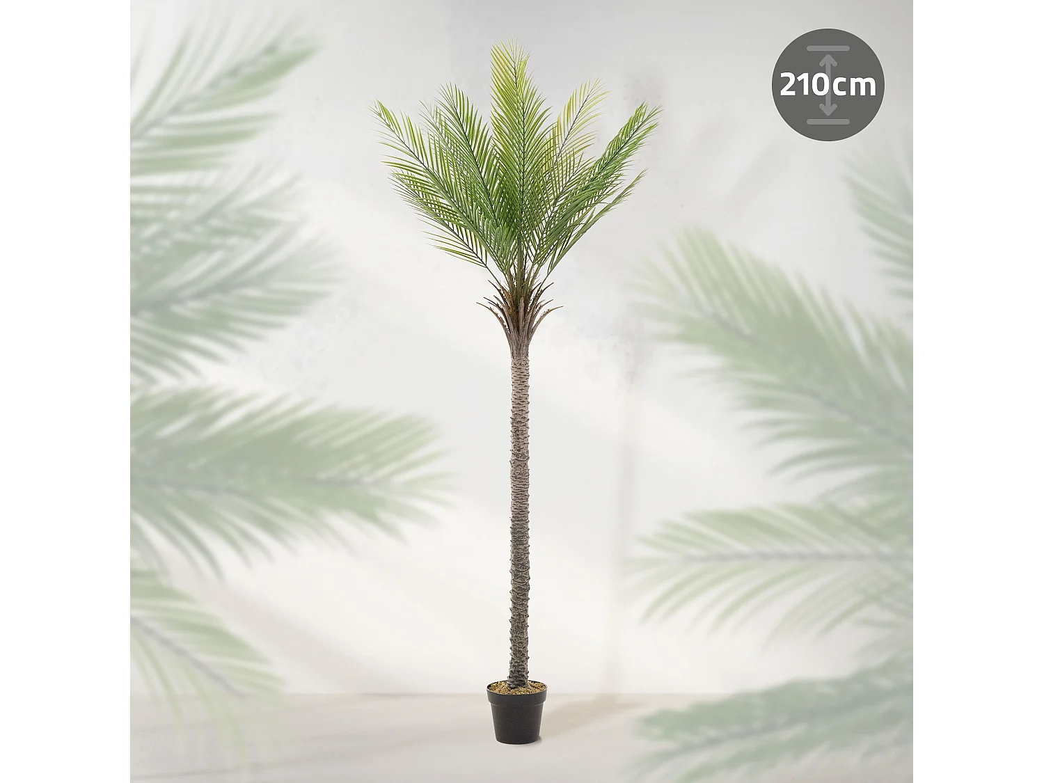 ML-Design Palmera Artificial 210 cm, Planta Artificial Grande, Palmera Tropical Artificial, Planta Artificial, Planta Falsa Deko