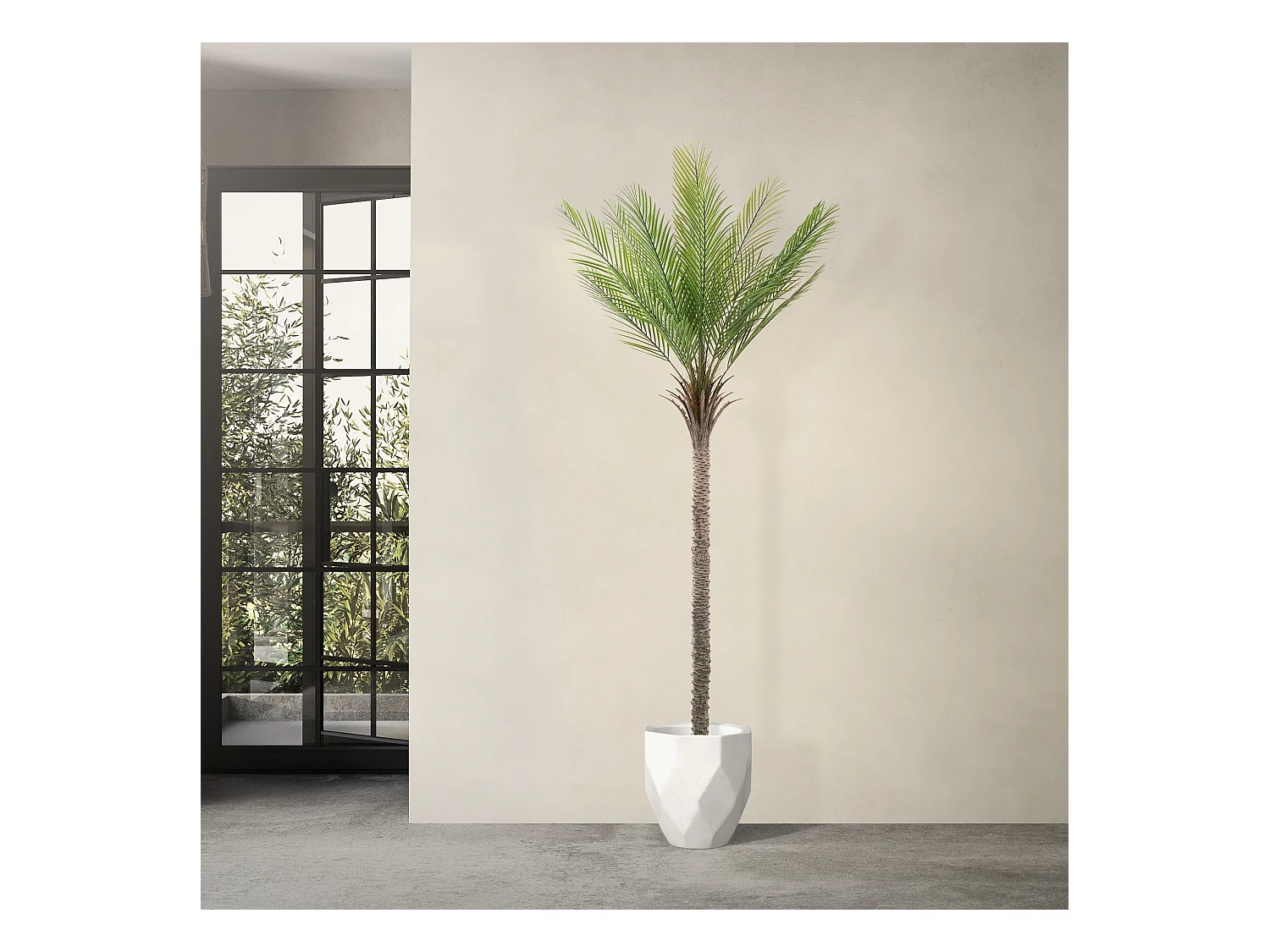 ML-Design Palmera Artificial 210 cm, Planta Artificial Grande, Palmera Tropical Artificial, Planta Artificial, Planta Falsa Deko