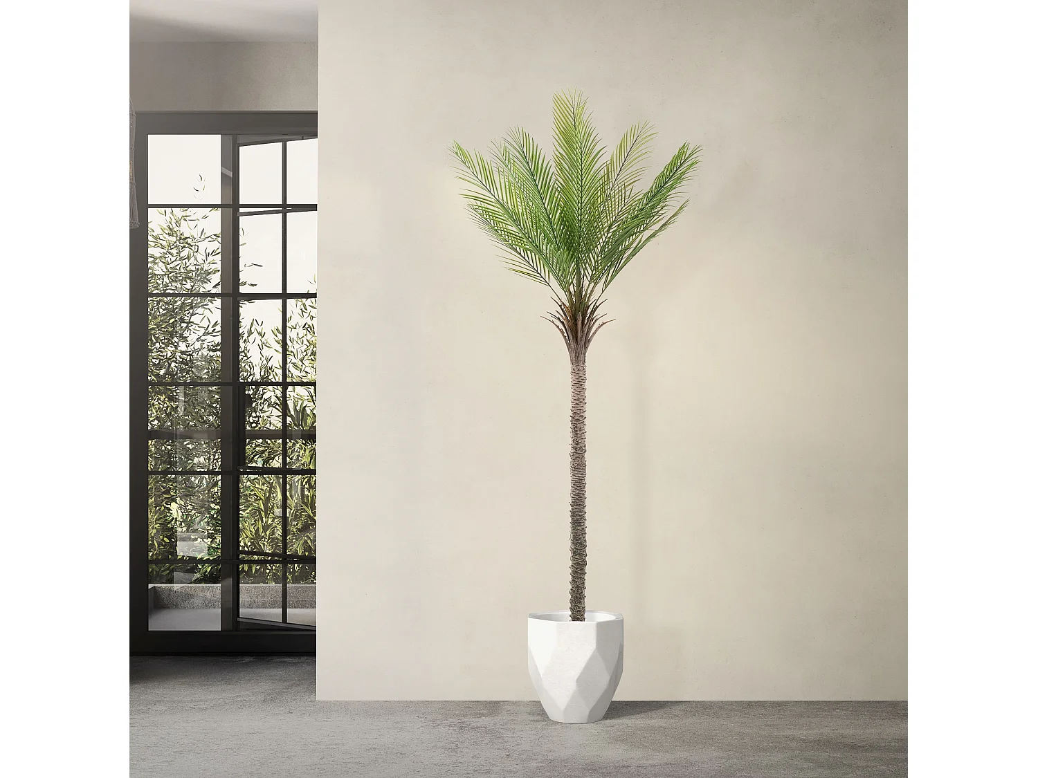 ML-Design Palma artificiale 210 cm, grande pianta artificiale, palma tropicale artificiale, pianta artificiale, pianta finta Deko