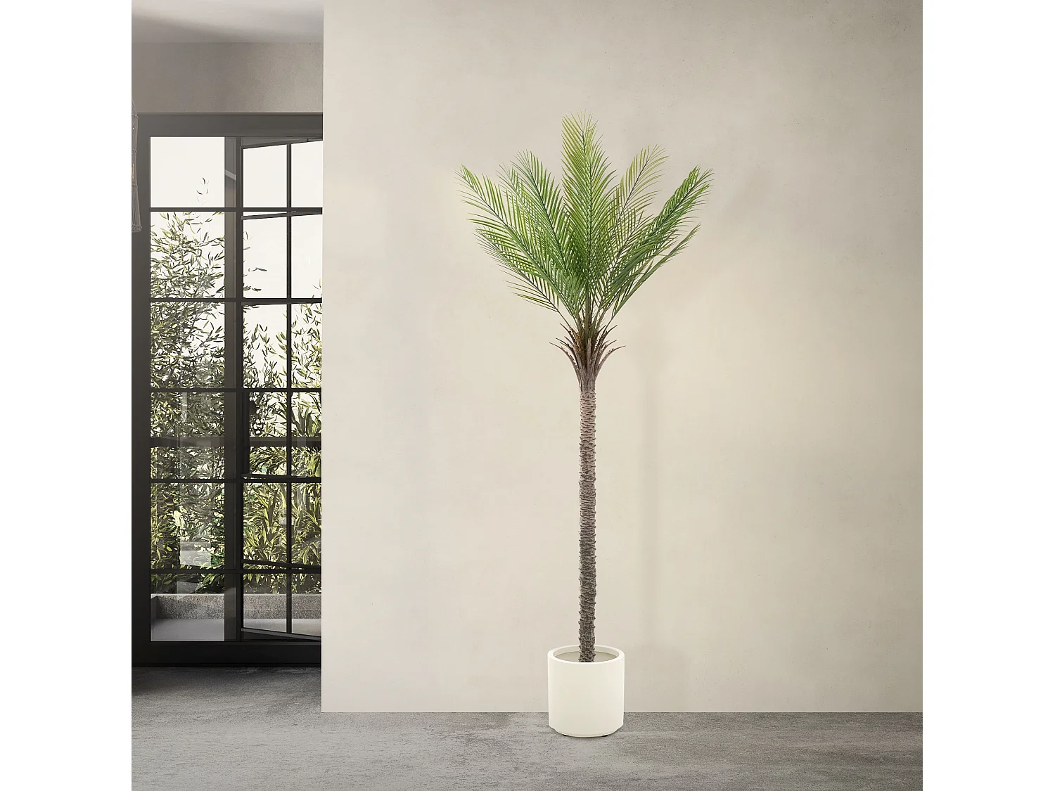 ML-Design Palma artificiale 210 cm, grande pianta artificiale, palma tropicale artificiale, pianta artificiale, pianta finta Deko