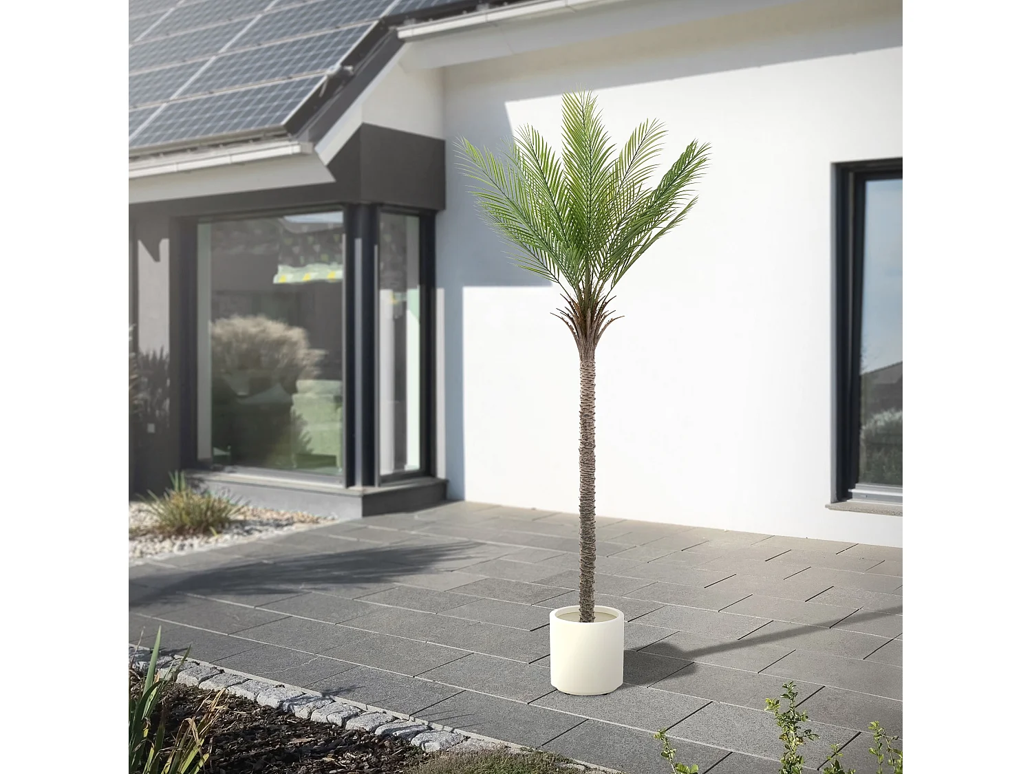 ML-Design Palma artificiale 210 cm, grande pianta artificiale, palma tropicale artificiale, pianta artificiale, pianta finta Deko