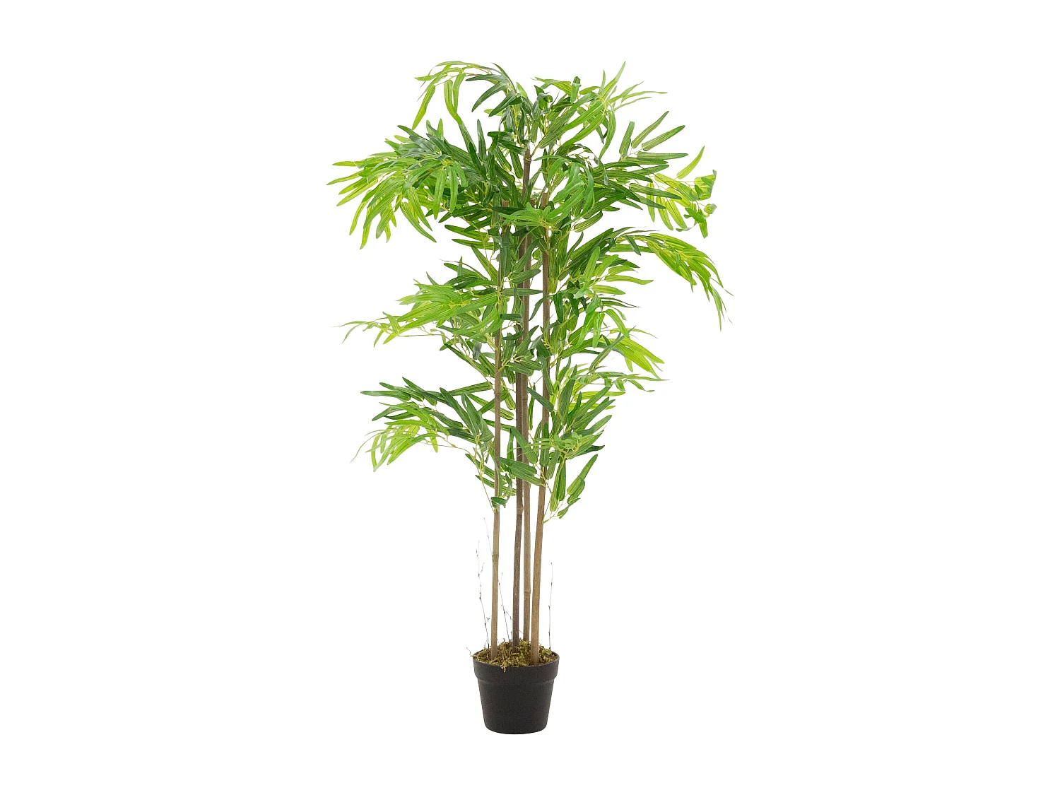ML-Design Bambú artificial 120 cm, Planta artificial grande, Planta artificial con tallo de madera auténtica