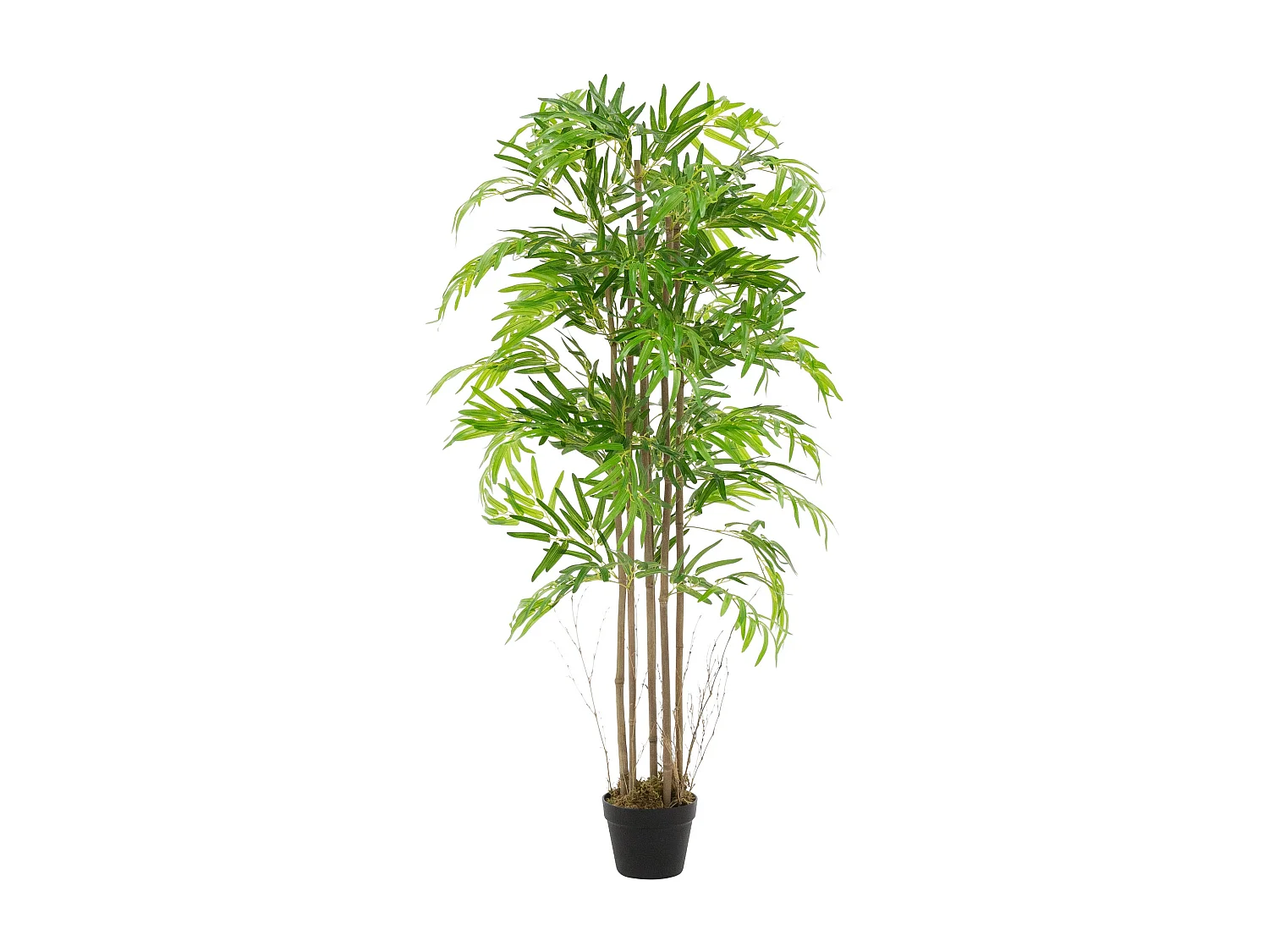 Bambou artificiel 150 cm, Plante artificielle grande, Plante artificielle avec tige en bois véritable